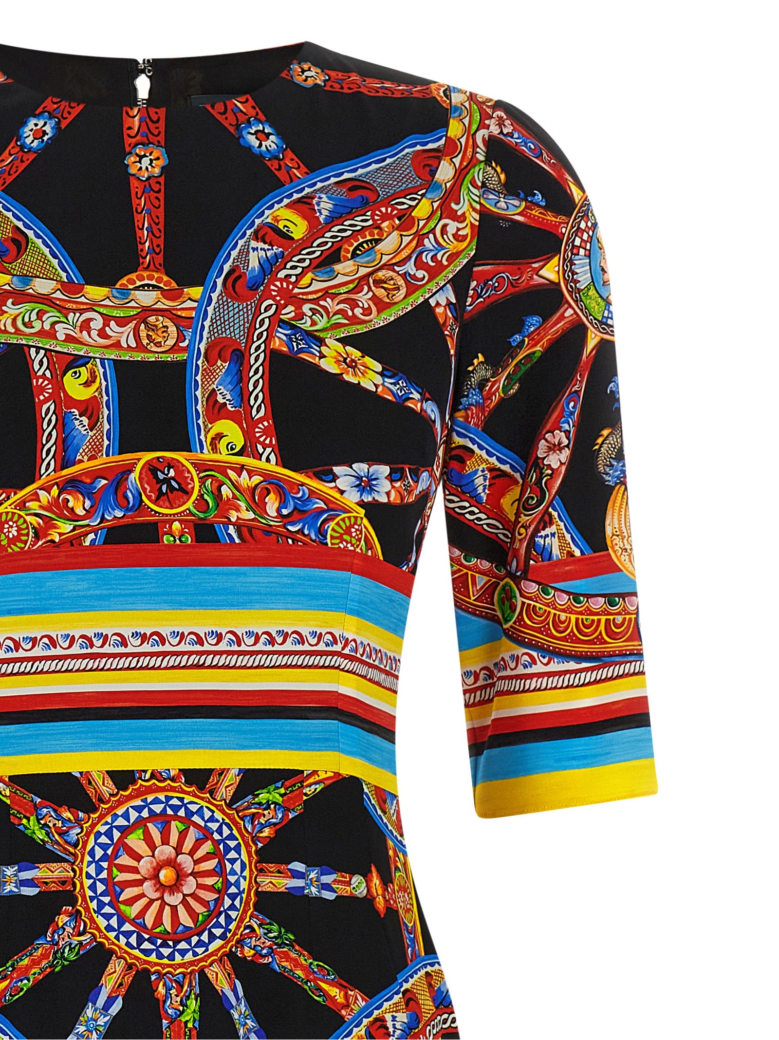 Indulge in the exquisite Dolce & Gabbana Multicolor Silk Midi Dress, a vibrant embodiment of luxury and artistry, tailored to elevate your allure and sophistication.