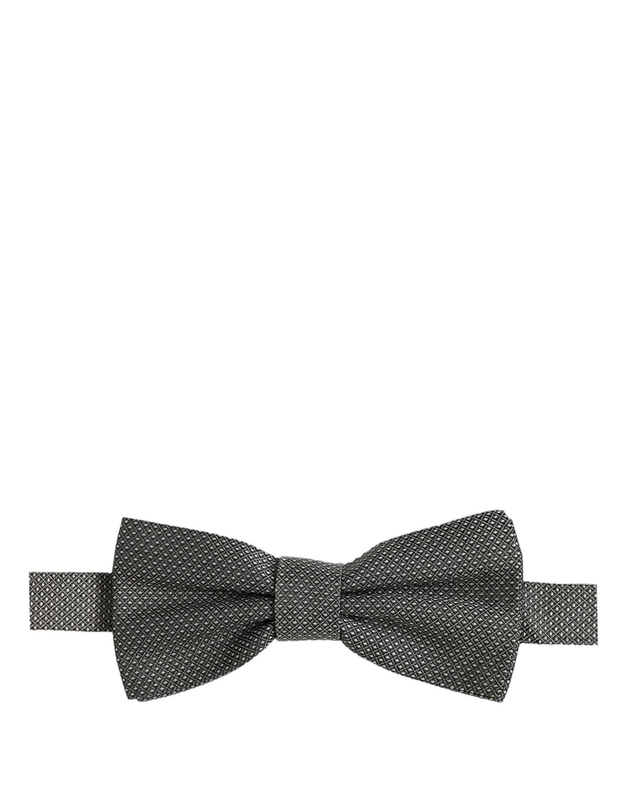 Dolce & Gabbana Gray Silk Bow Tie - Timeless Luxury Accessory