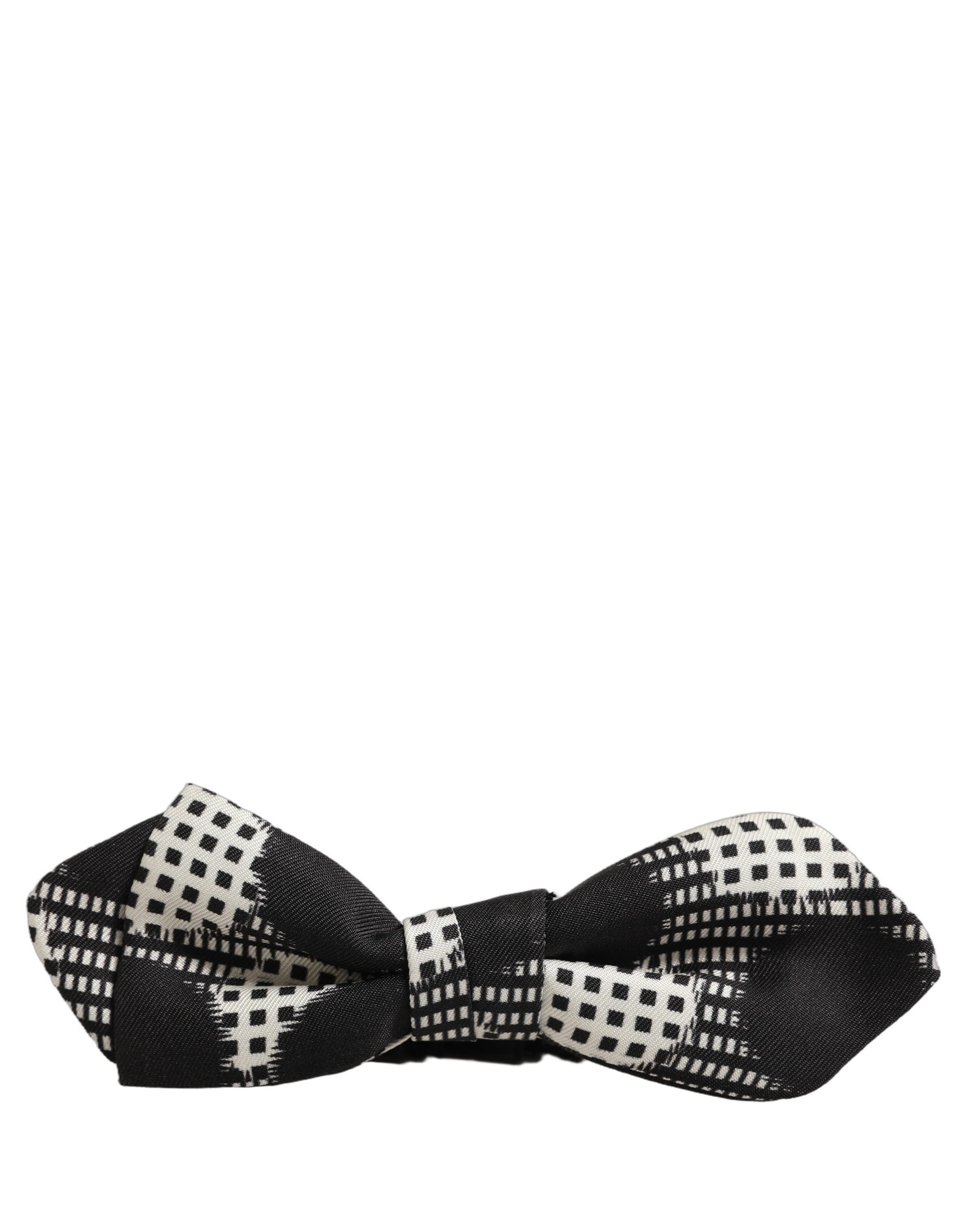 Dolce & Gabbana Silk Checkered Bow Tie - Timeless Elegance