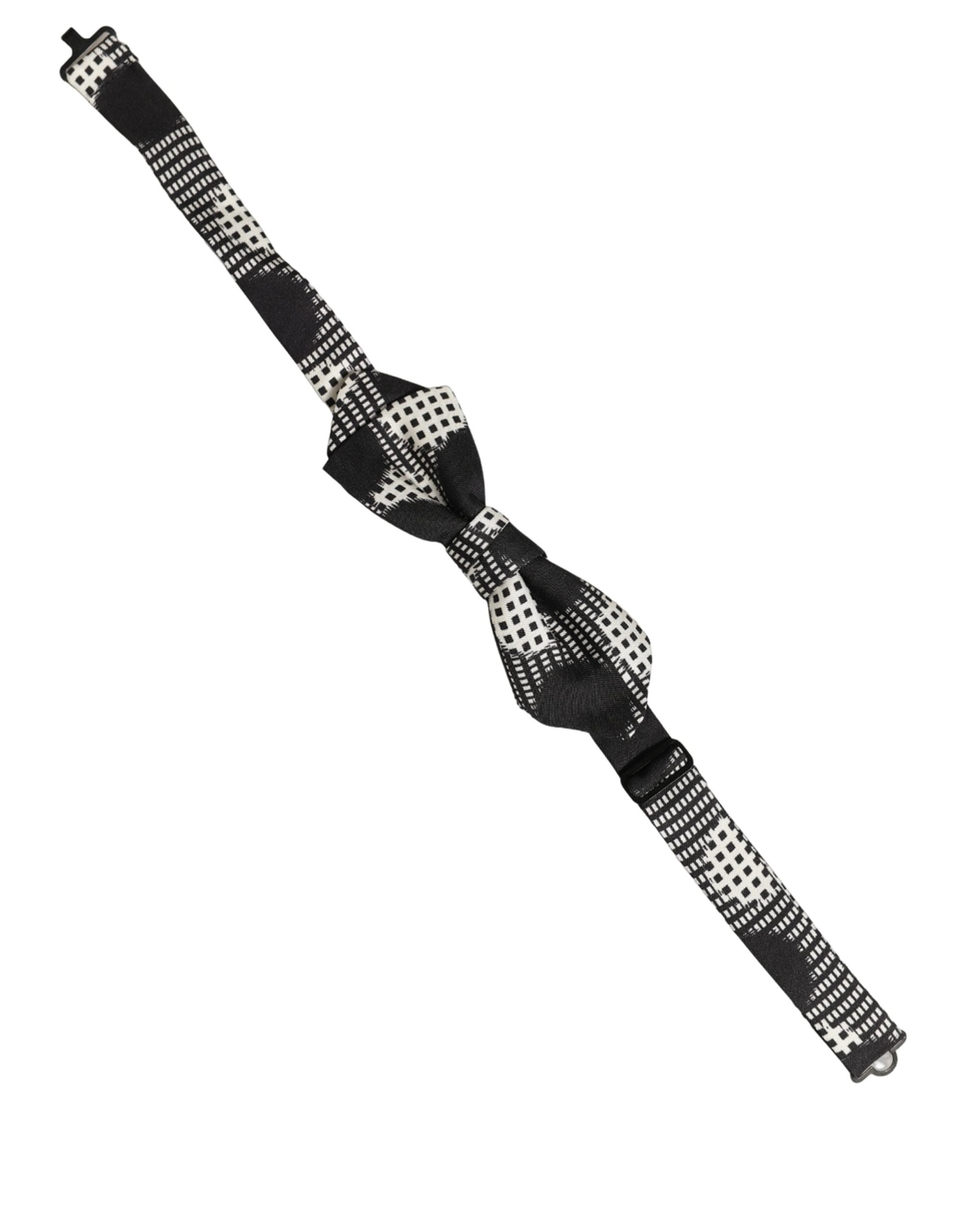 Dolce & Gabbana Silk Checkered Bow Tie - Timeless Elegance
