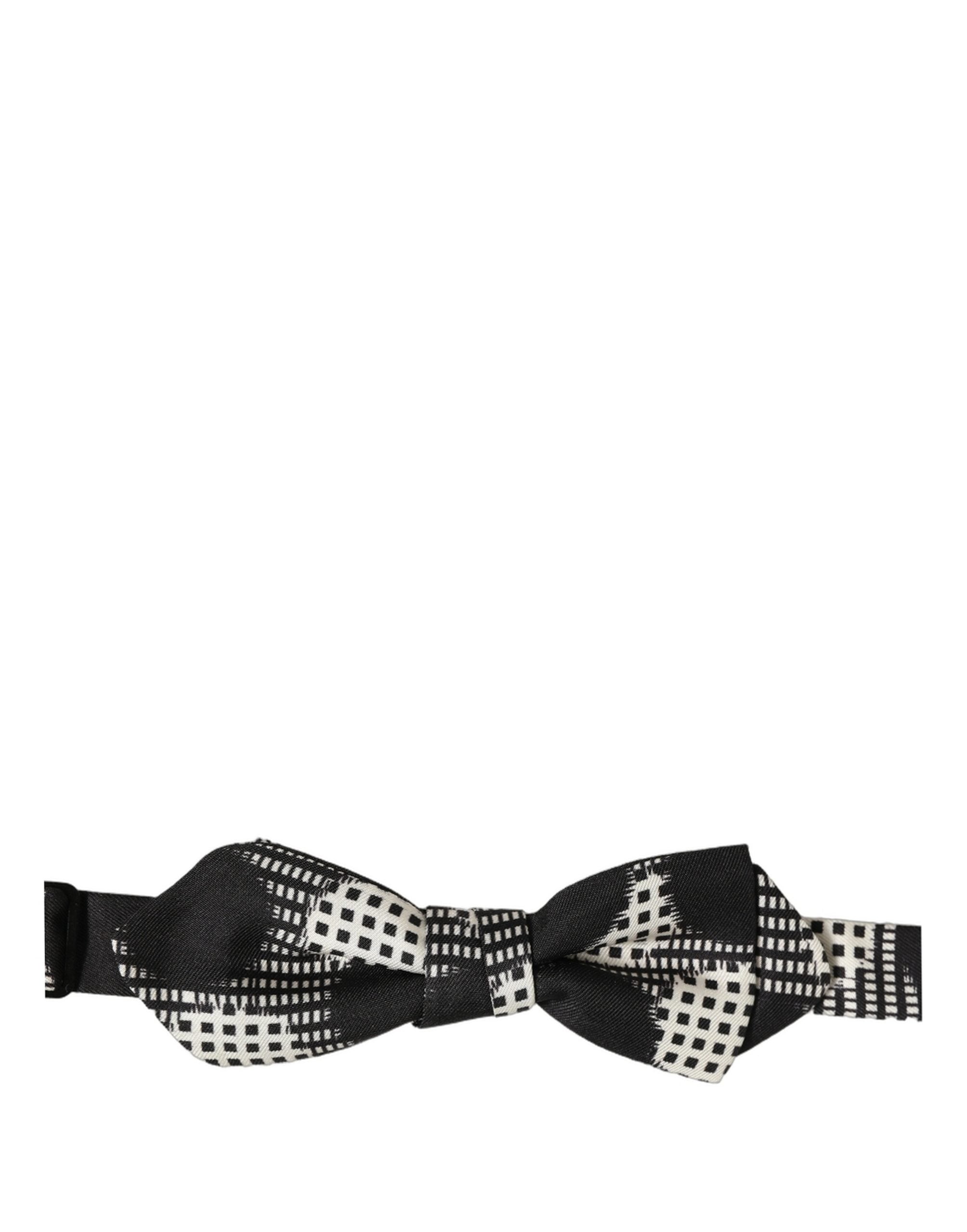 Dolce & Gabbana Silk Checkered Bow Tie - Timeless Elegance