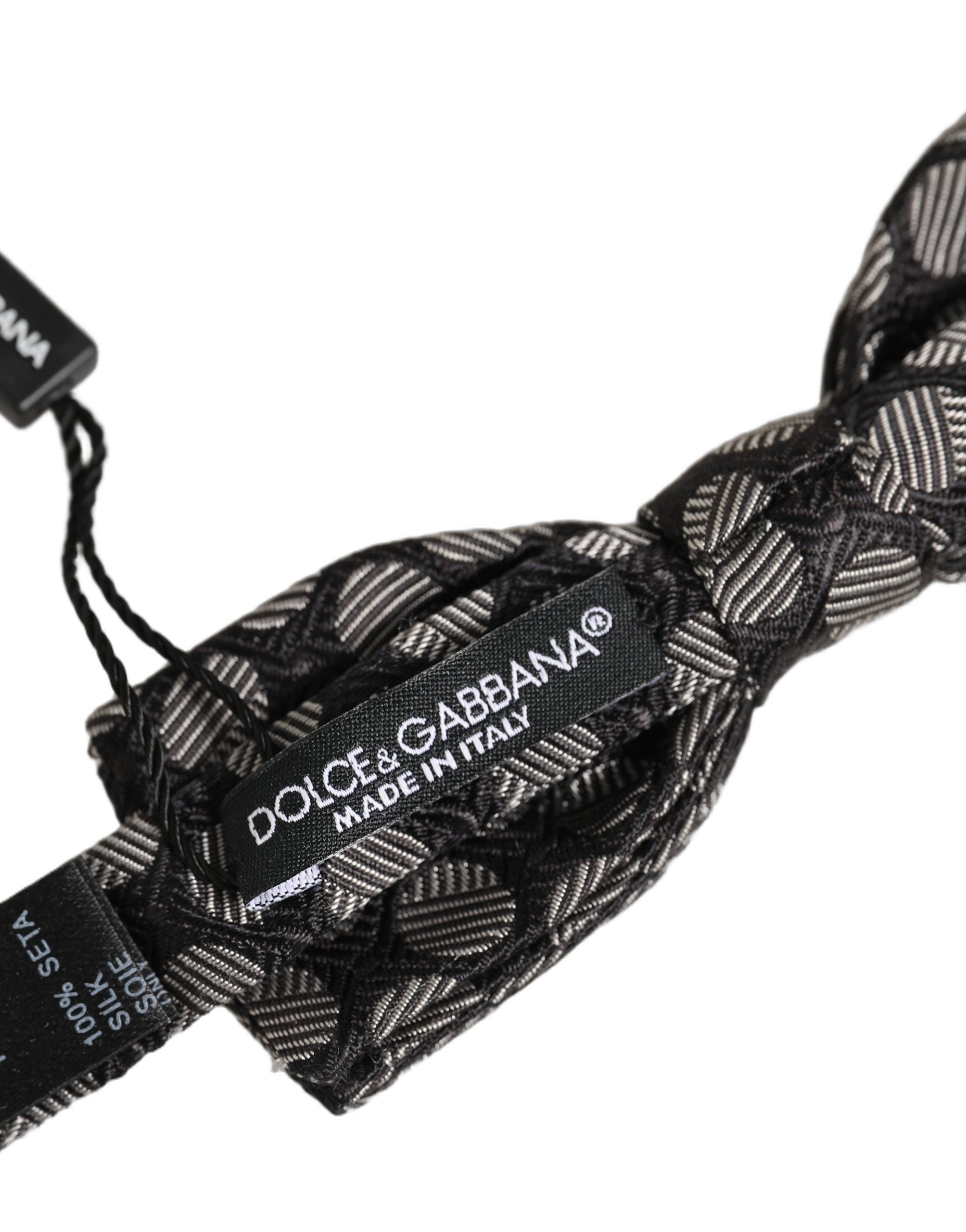 Dolce & Gabbana Silk Geometric Bow Tie - Timeless Elegance