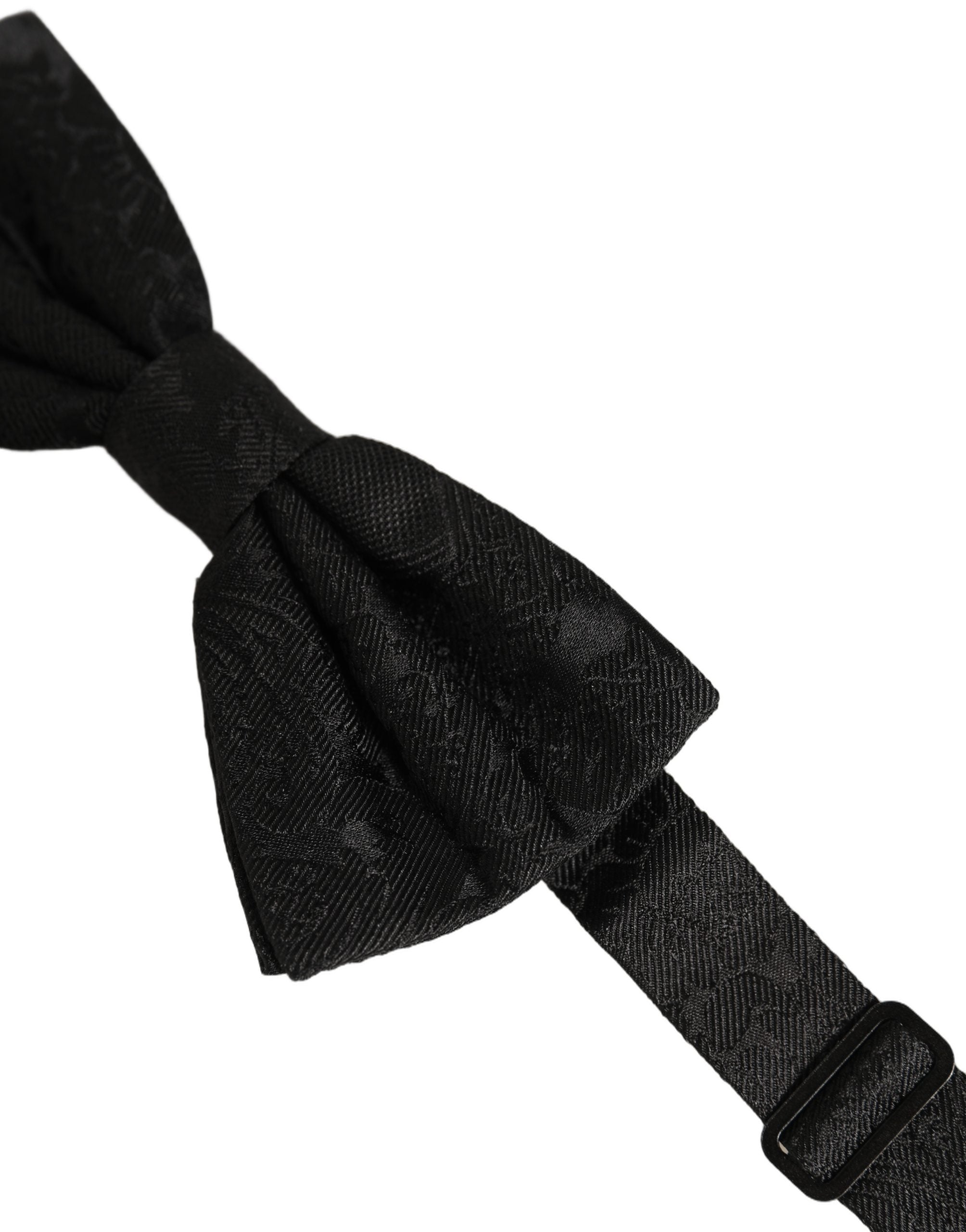 Dolce & Gabbana Black Silk Paisley Bow Tie - Timeless Elegance