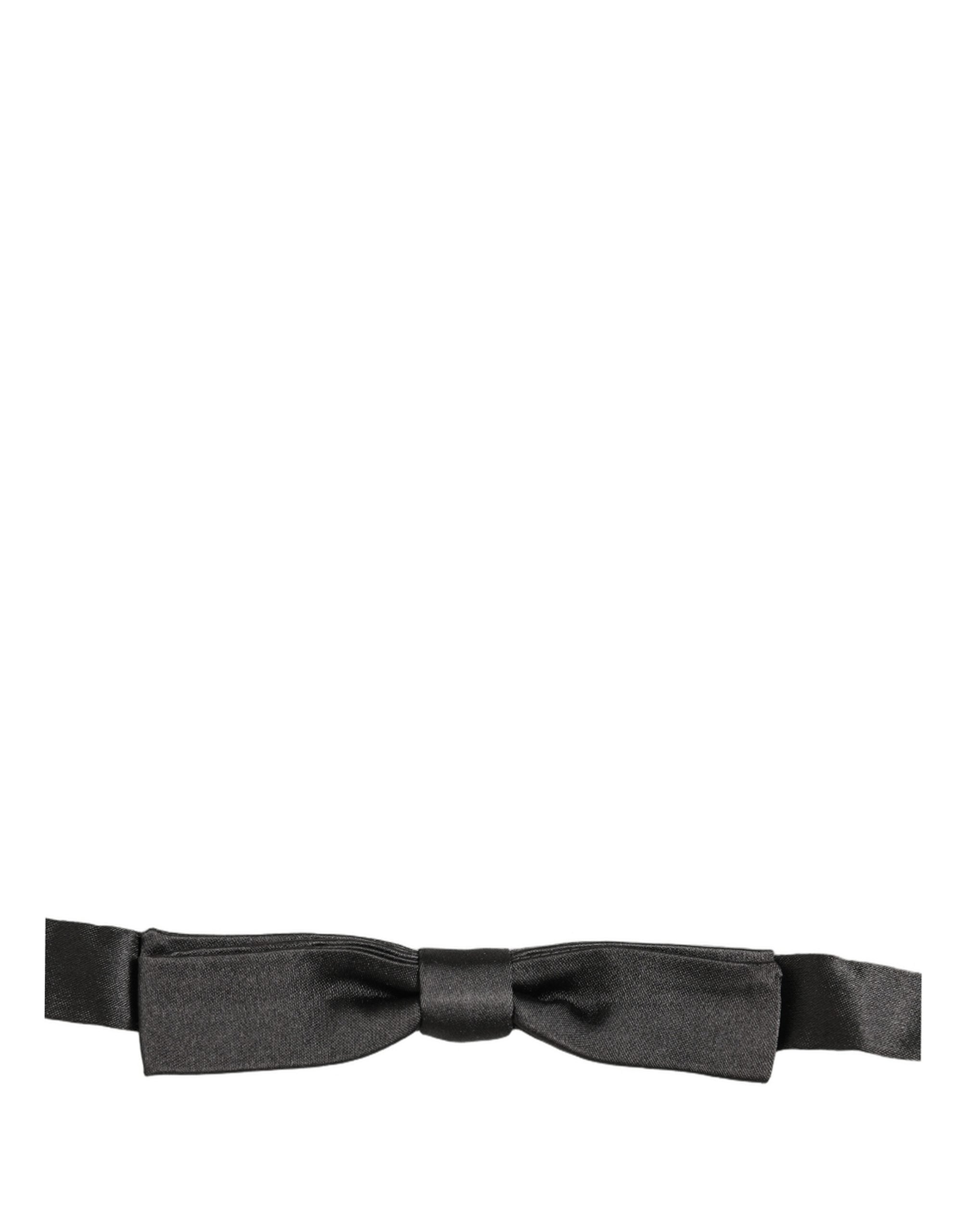 Dolce & Gabbana Black Silk Adjustable Bow Tie for Timeless Elegance