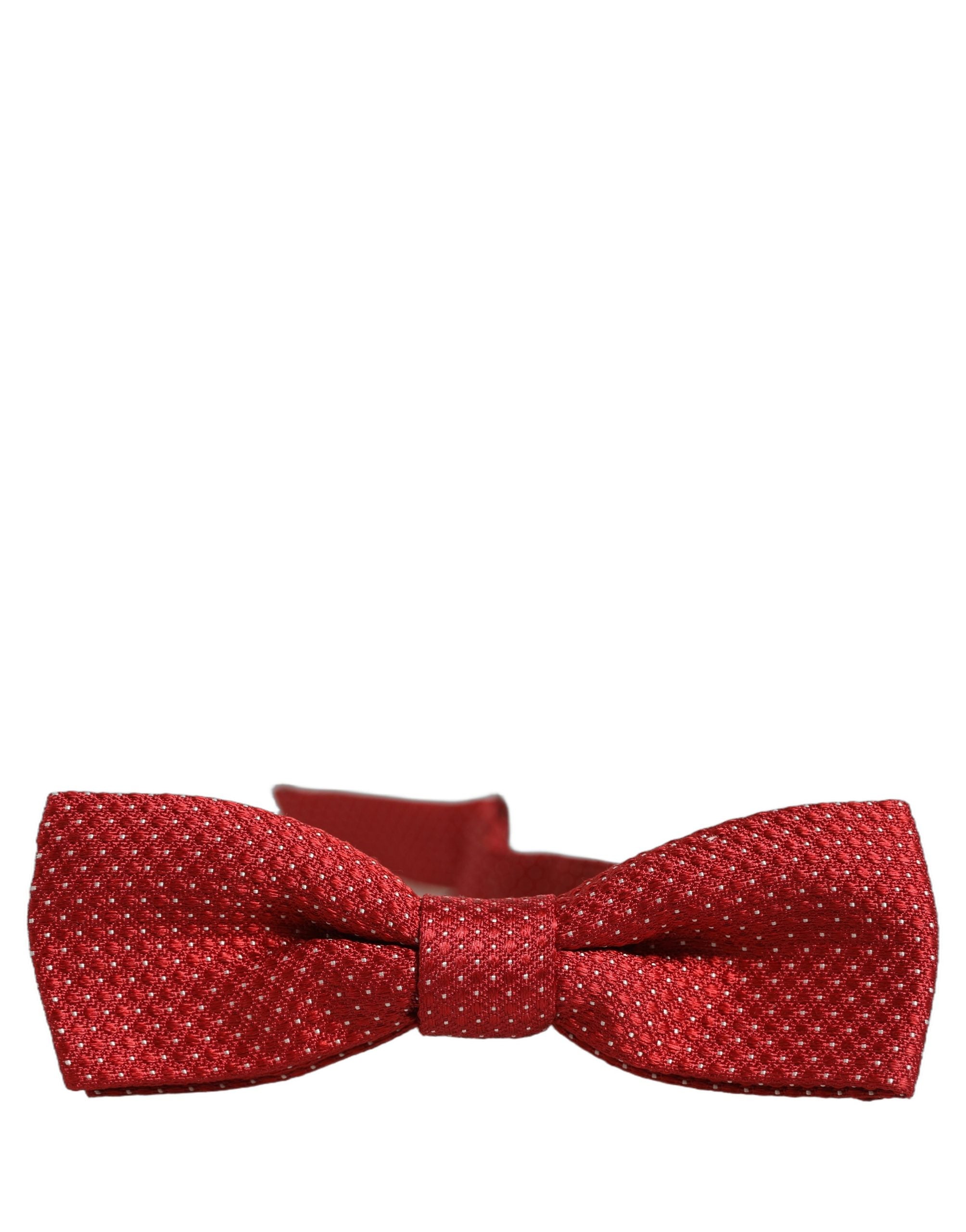 Dolce & Gabbana Red Silk Polka Dot Bow Tie - Timeless Elegance