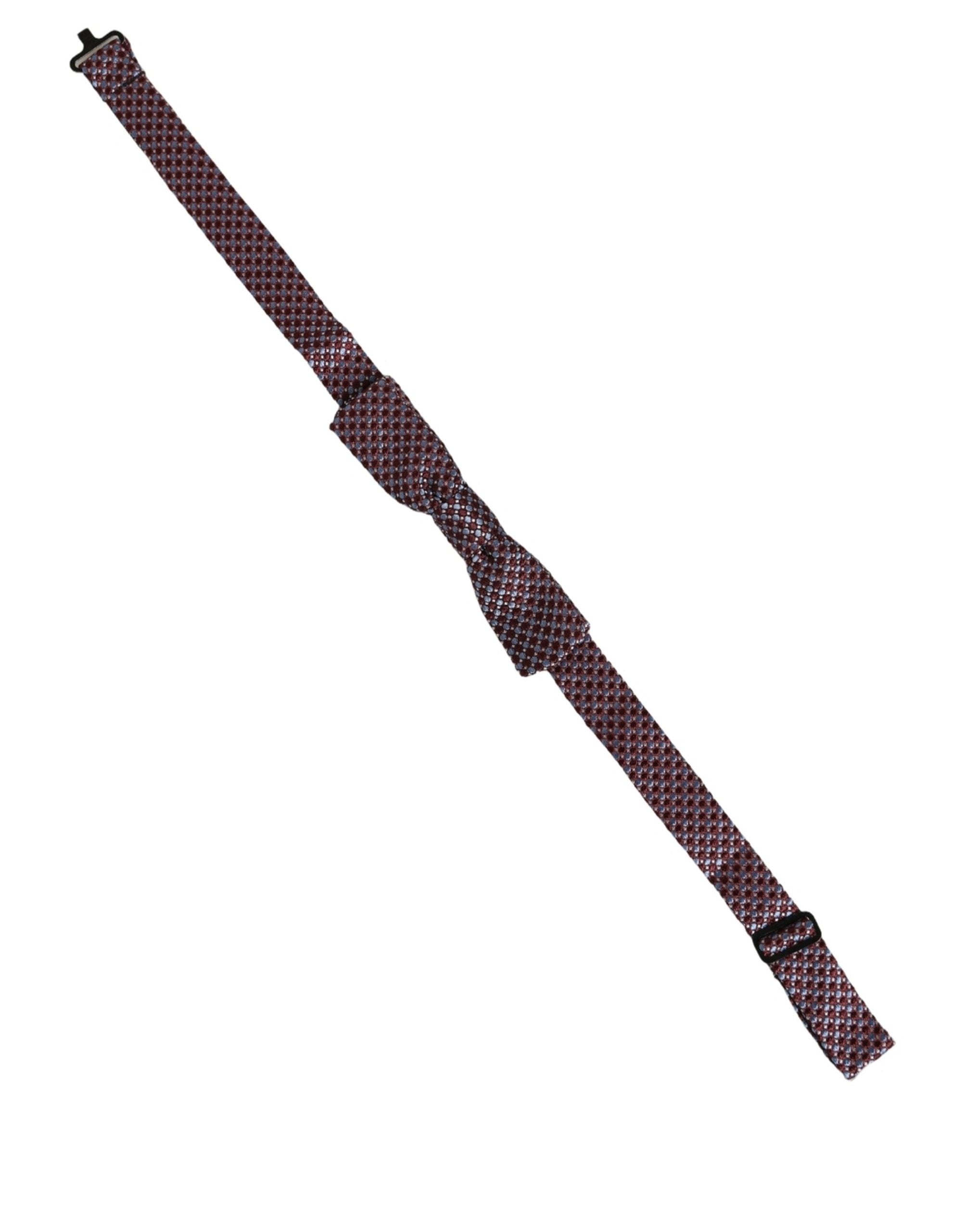 Dolce & Gabbana Silk Blue Burgundy Bow Tie for Timeless Elegance