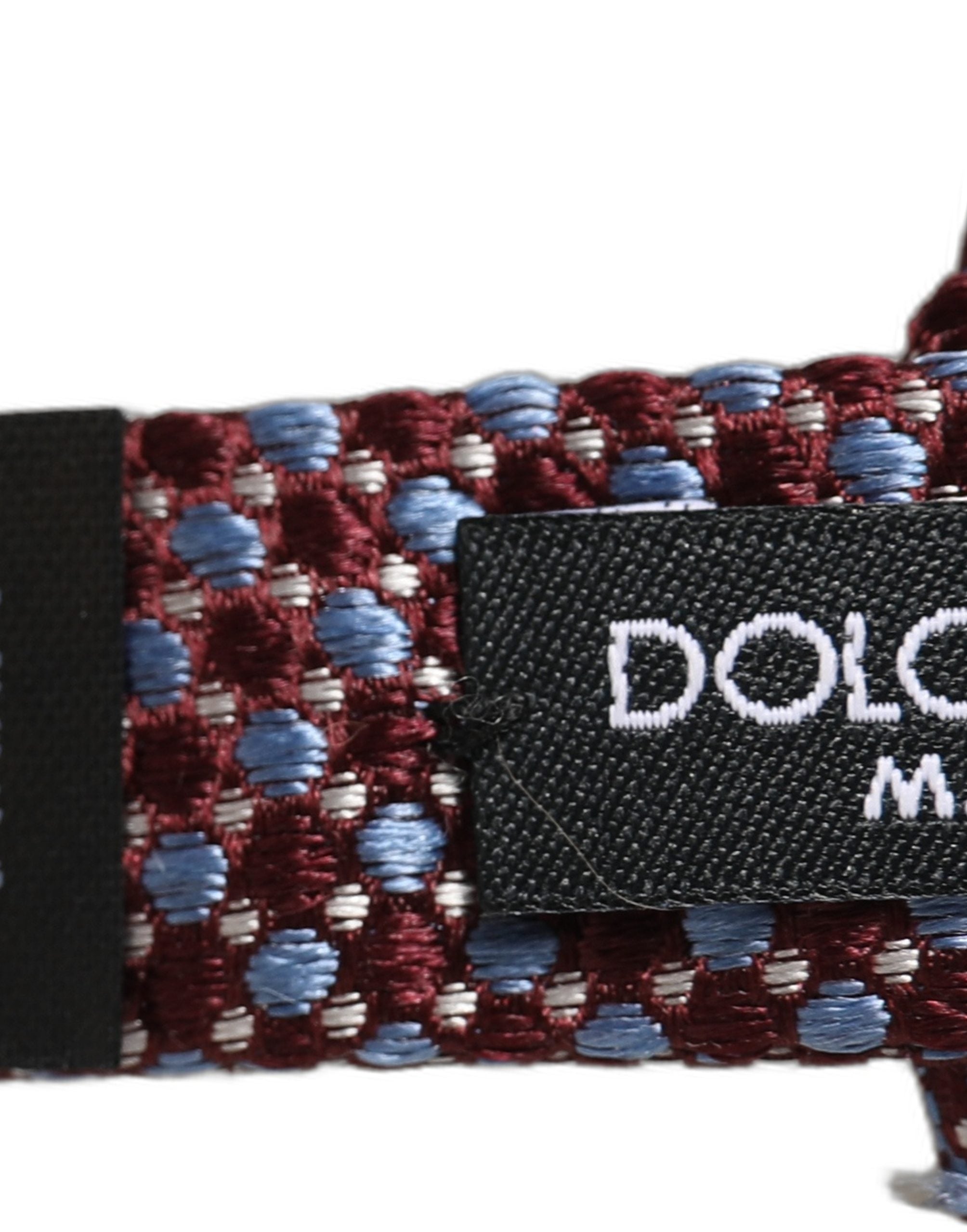 Dolce & Gabbana Silk Bow Tie in Blue and Burgundy Elegance