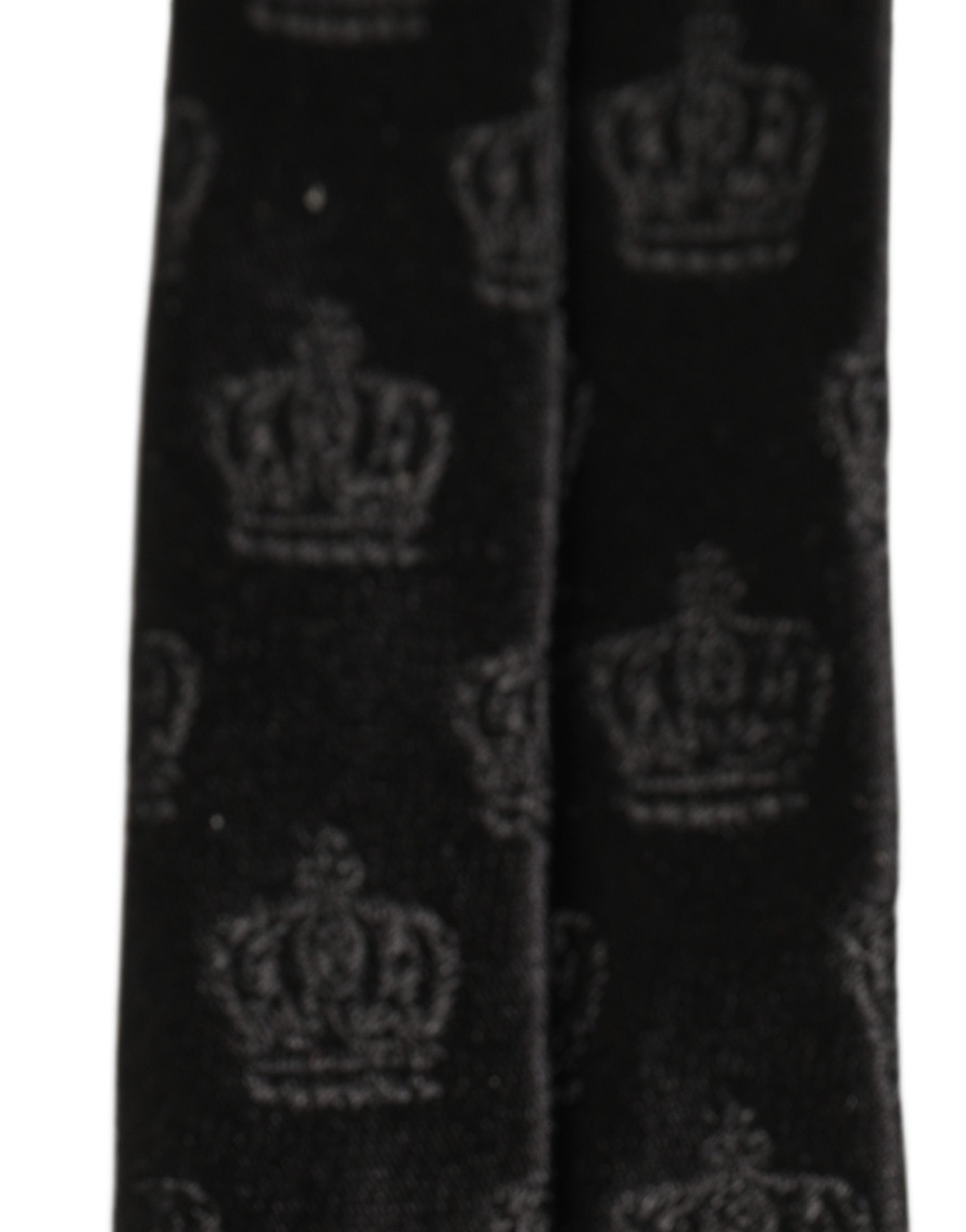 Dolce & Gabbana Black Silk Crown Print Necktie - Timeless Elegance