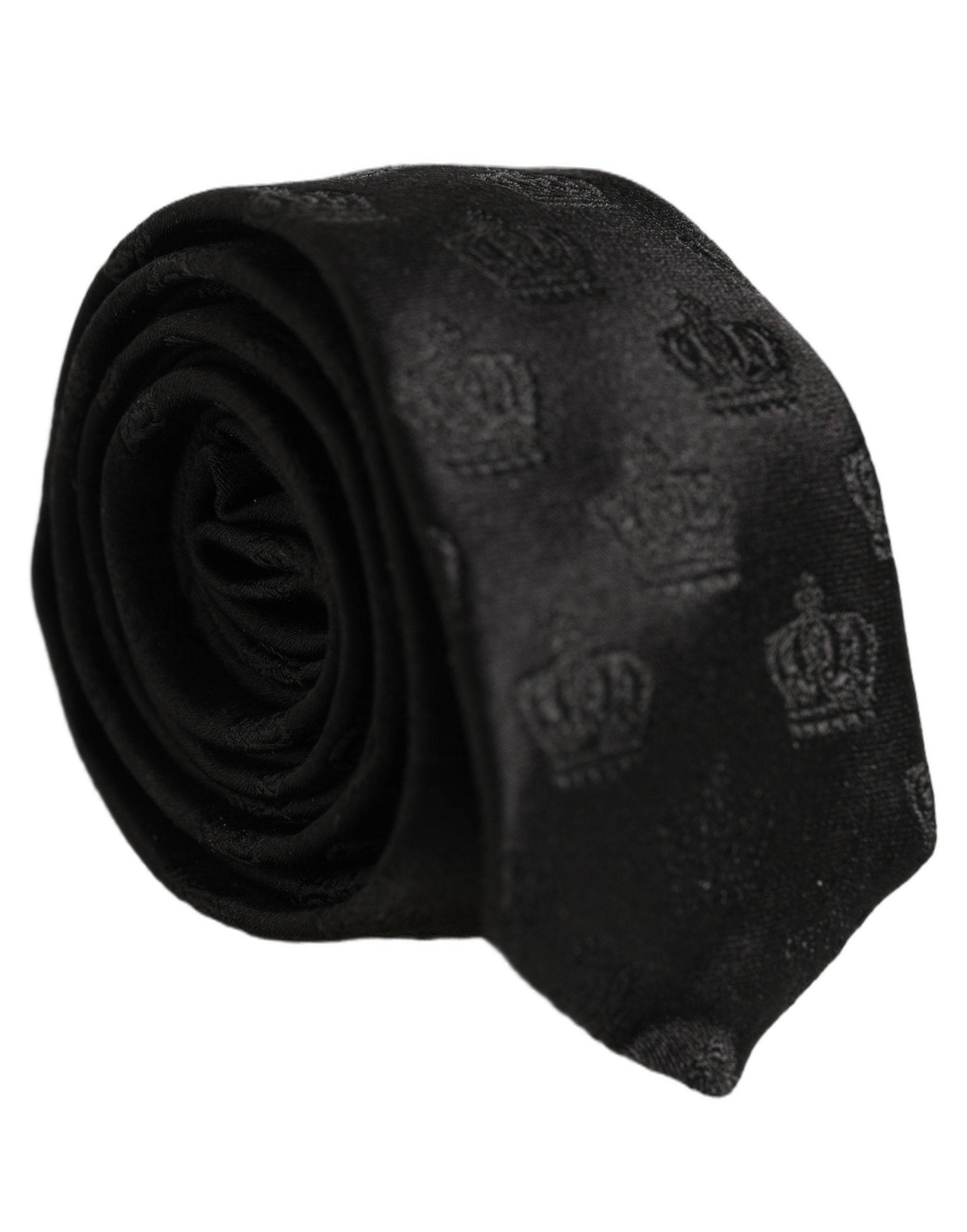 Dolce & Gabbana Silk Crown Print Necktie - Timeless Luxury