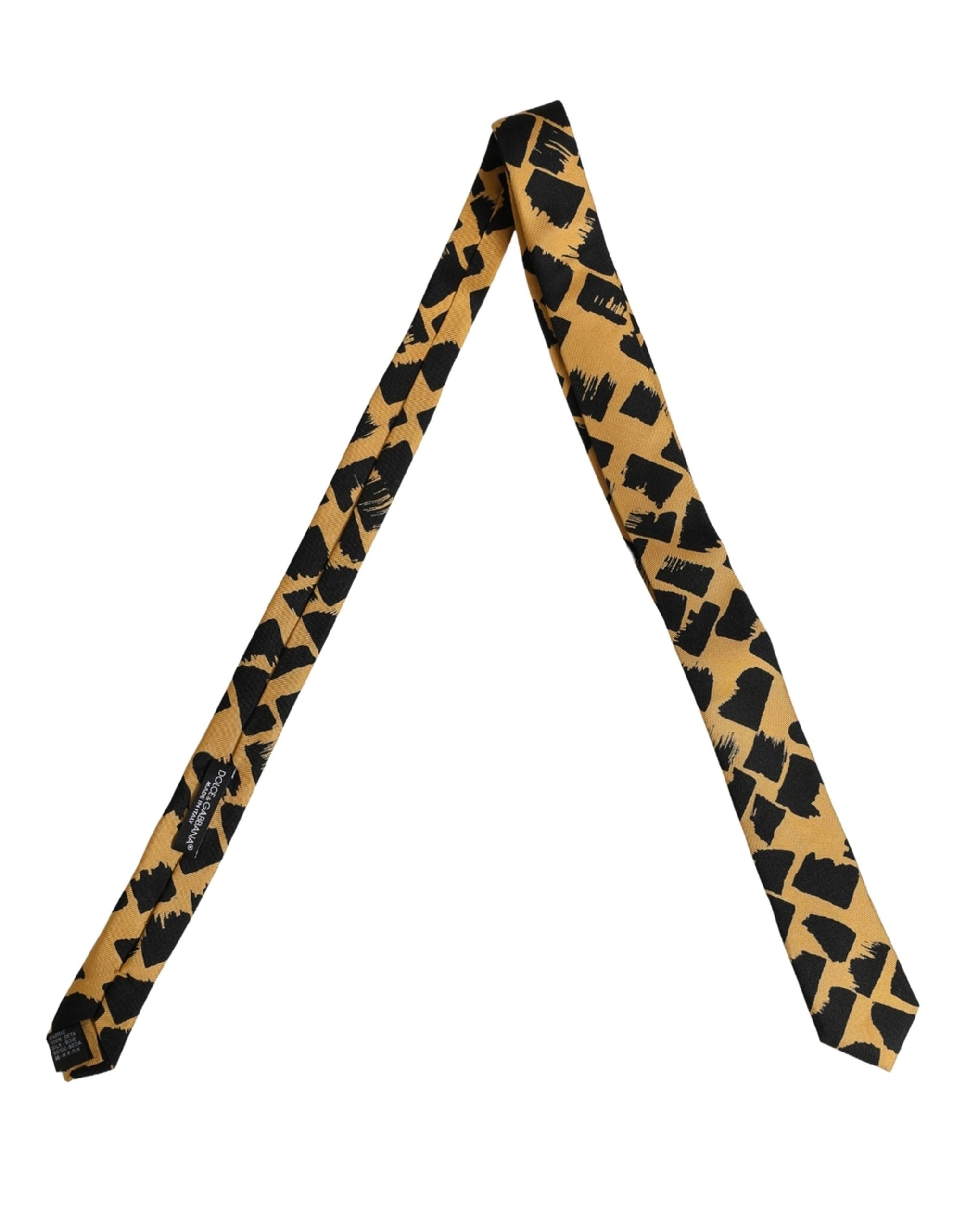 Dolce & Gabbana Silk Necktie - Timeless Elegance in Black & Yellow