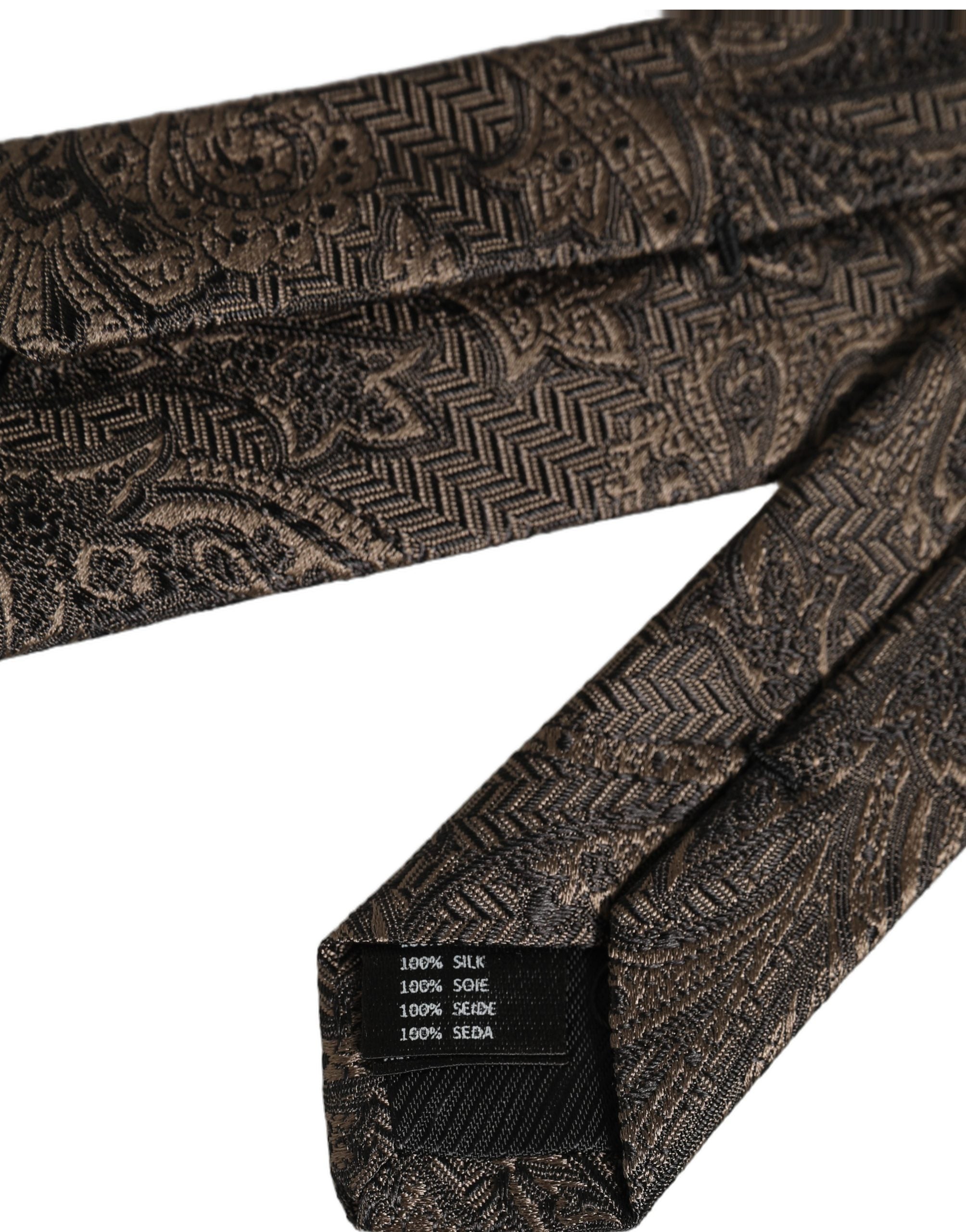 Dolce & Gabbana Silk Necktie - Luxurious Brown Paisley Elegance