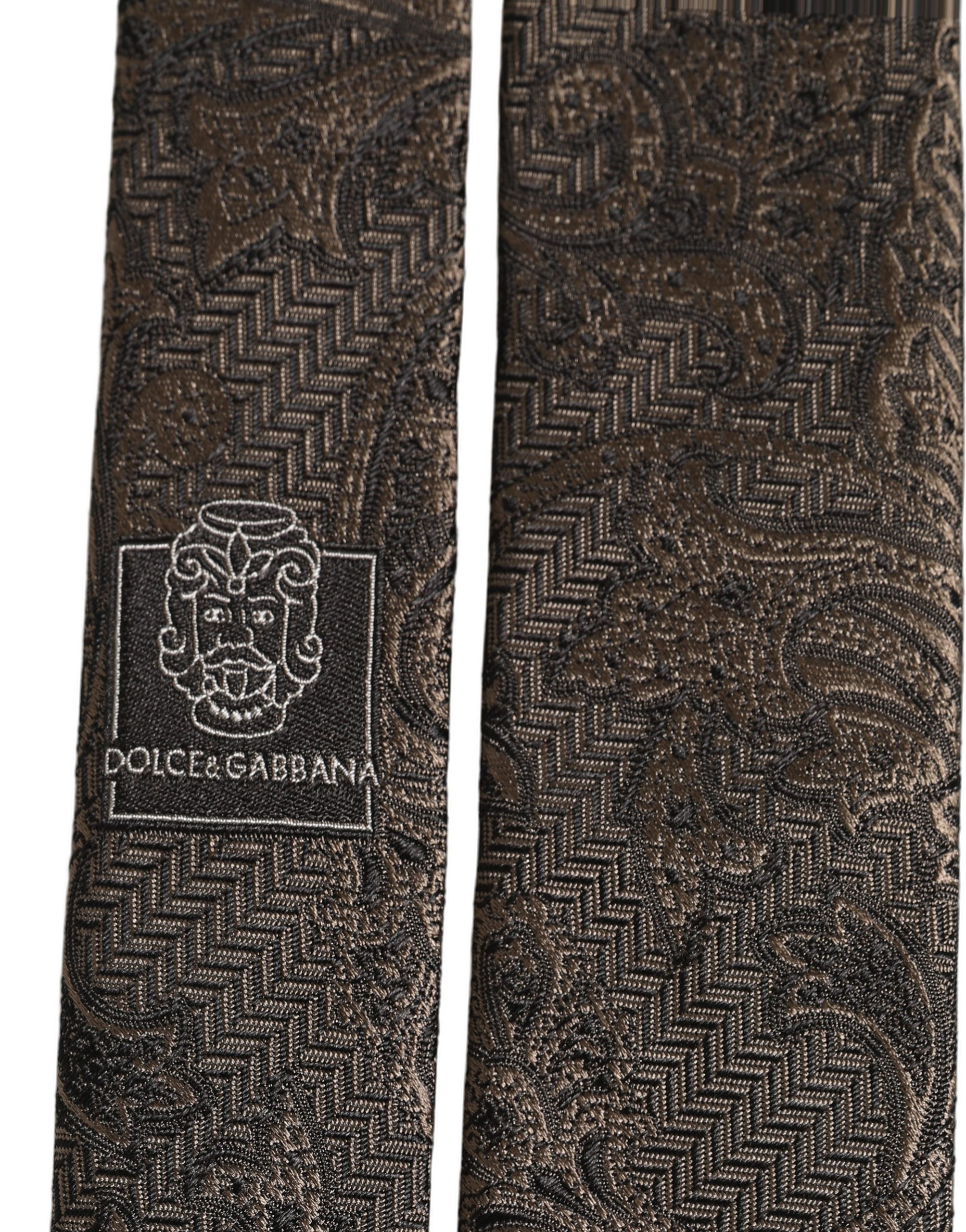 Dolce & Gabbana Silk Necktie - Exquisite Brown Paisley Elegance