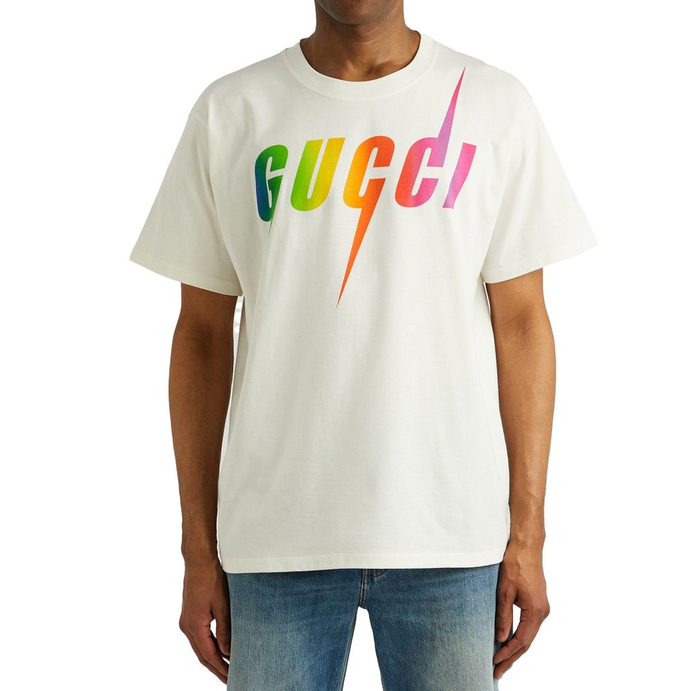 Experience the exquisite craftsmanship of the Gucci White Cotton T-Shirt, a luxurious essential that embodies timeless elegance and effortless style for discerning individuals.