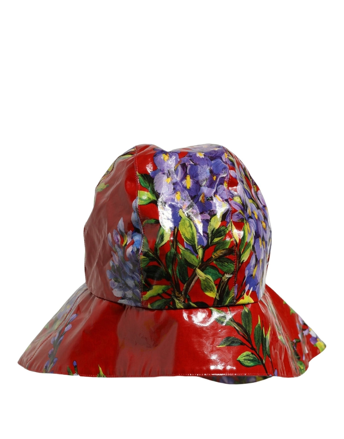 Dolce & Gabbana Glossy Red Floral Wide Brim Bucket Hat