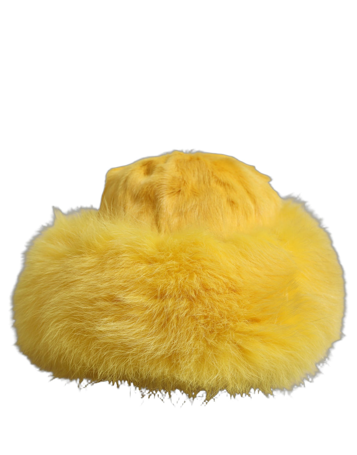 Dolce & Gabbana Yellow Fox Fur Bucket Hat - Luxury Accessory