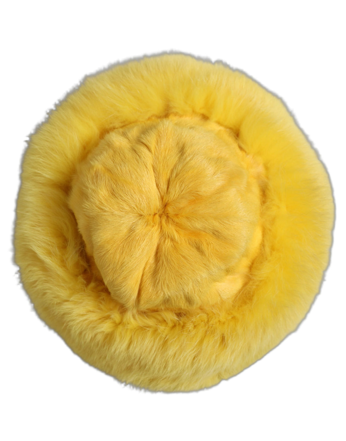 Dolce & Gabbana Yellow Fox Fur Bucket Hat - Luxury Accessory