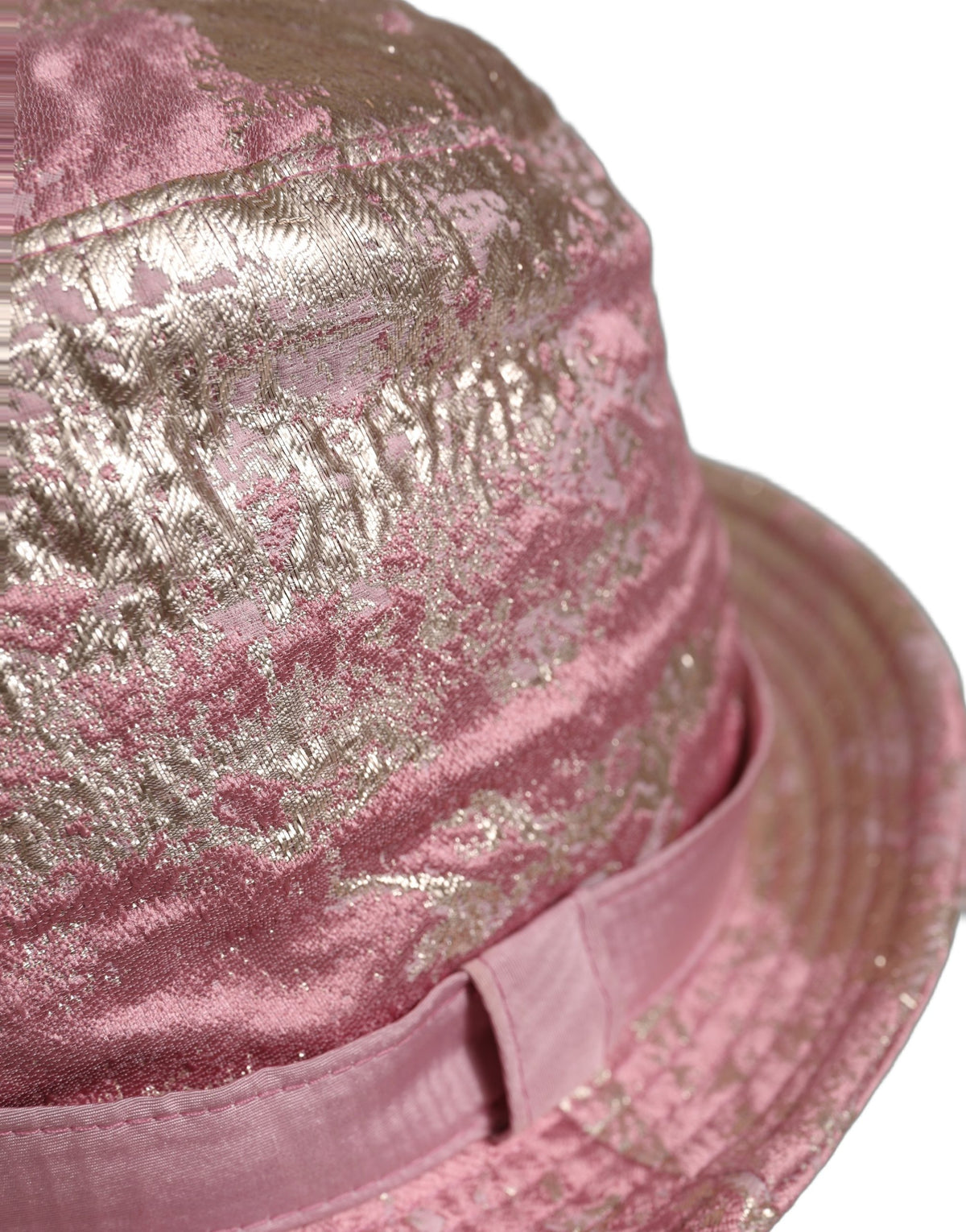Dolce & Gabbana Pink Metallic Jacquard Bucket Hat - Luxury Accessory