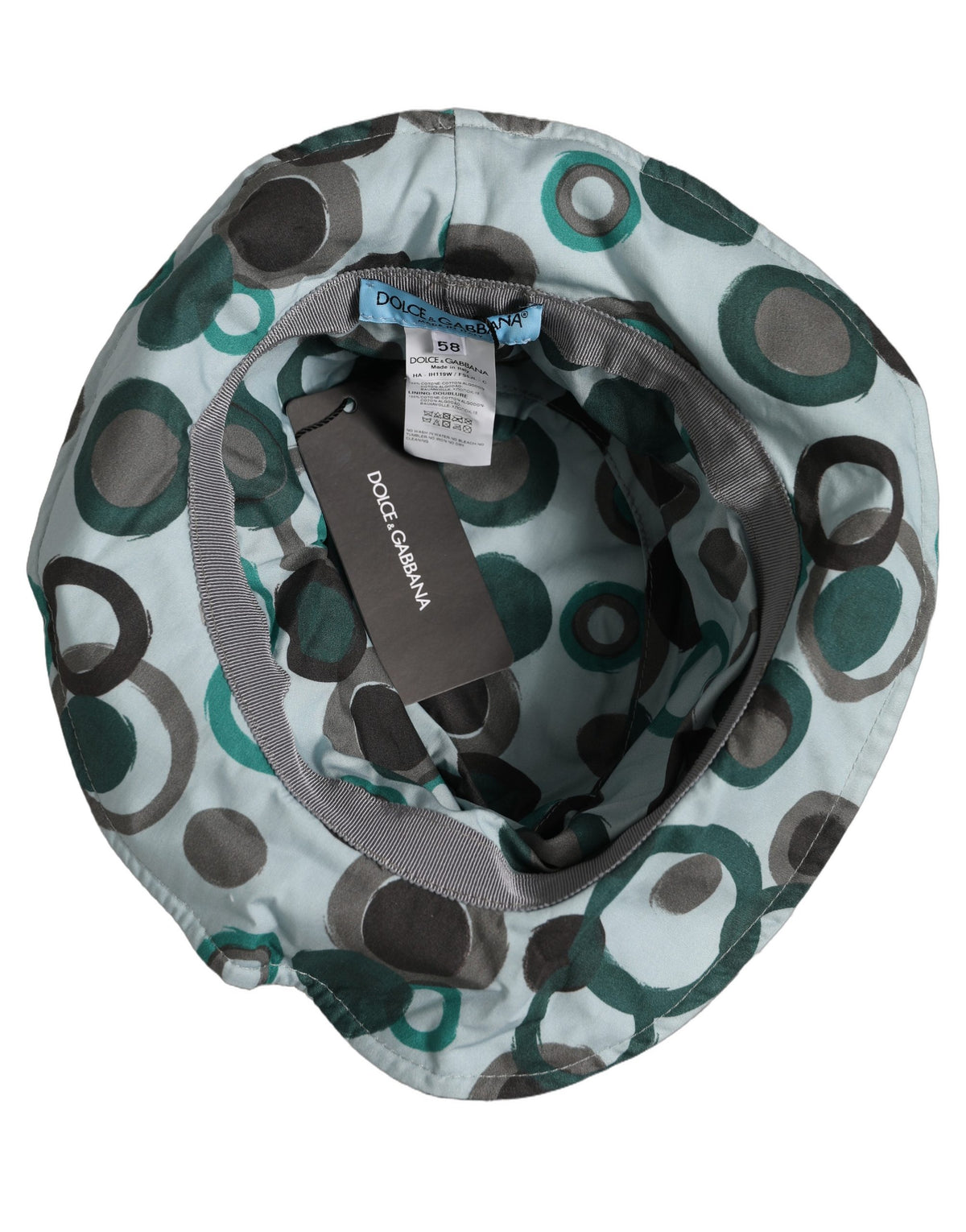 Dolce & Gabbana Teal Cotton Polka Dot Bucket Hat - Luxury Accessory