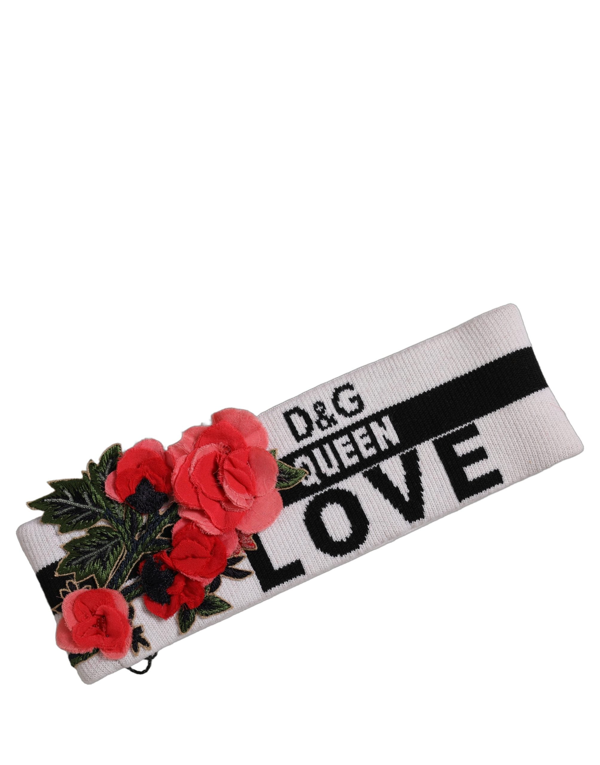 Dolce & Gabbana D&G Queen Love Floral Applique Headband