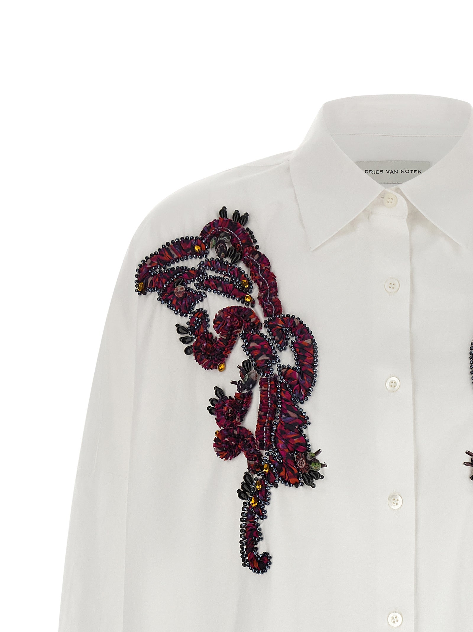 Dries Van Noten White Cotton Blouse - Timeless Elegance Redefined