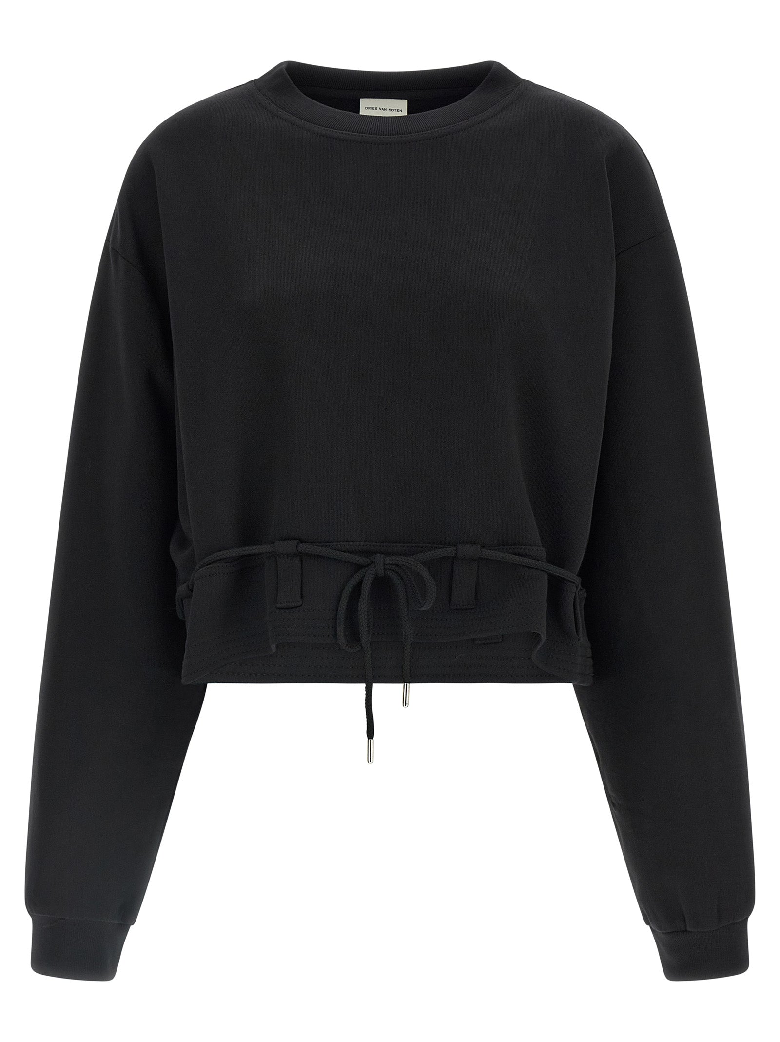 Dries Van Noten Black Cotton Sweatshirt - Avant-Garde Luxury