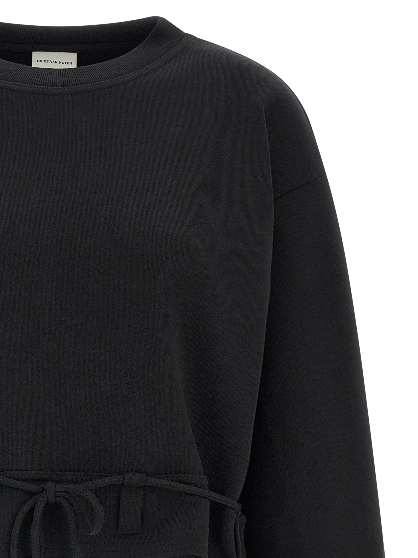 Dries Van Noten Black Cotton Sweatshirt - Avant-Garde Luxury