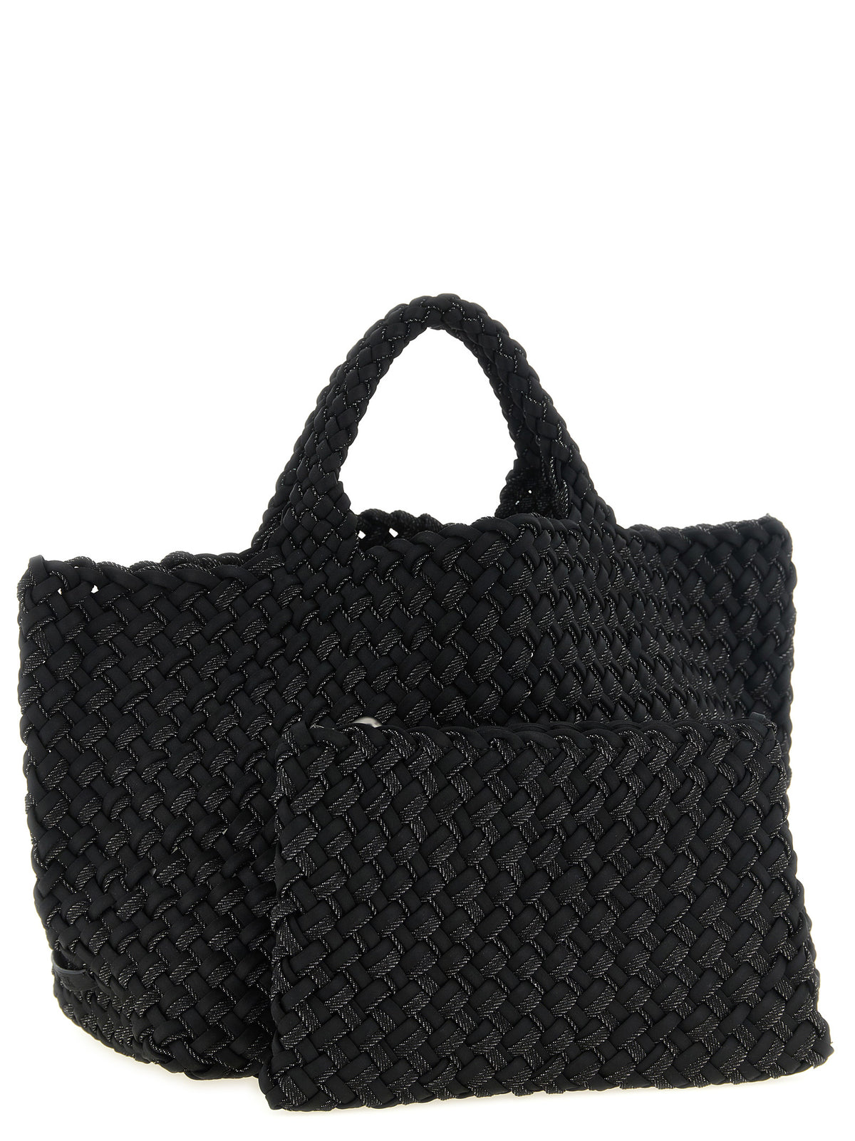 NAGHEDI Black Nylon Tote Bag - Exquisite Double Weave Elegance
