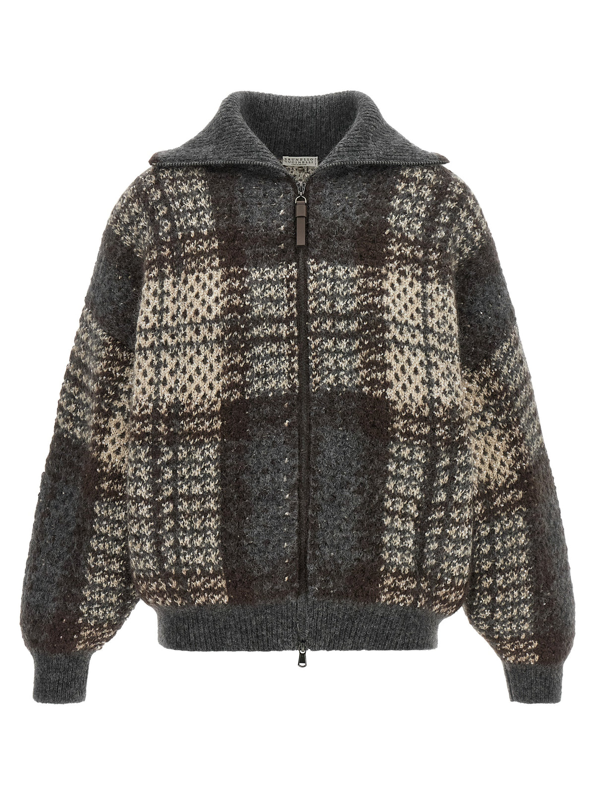 Brunello Cucinelli Gray Fabric Cardigan – Timeless Luxury Knitwear