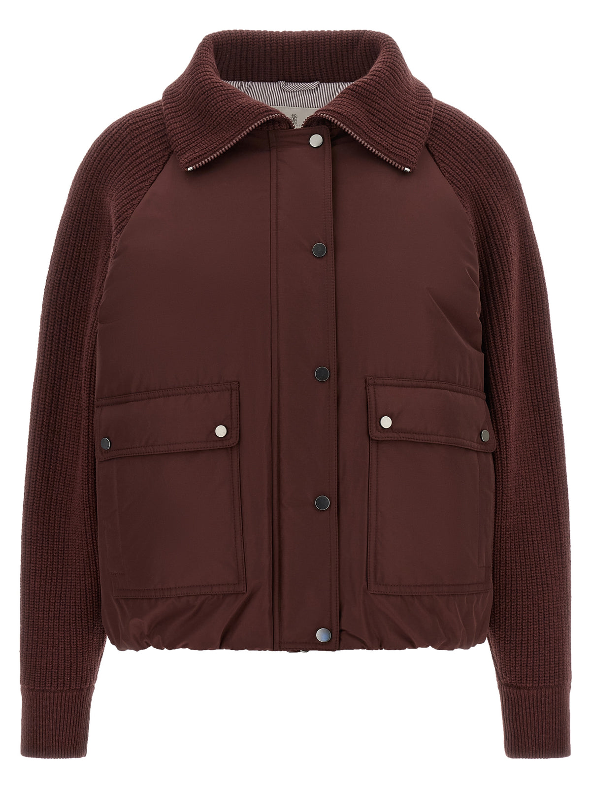 Experience the epitome of luxury with the Brunello Cucinelli Bordeaux Cotton Bomber, where exquisite craftsmanship meets sumptuous materials, perfect for the discerning individual.