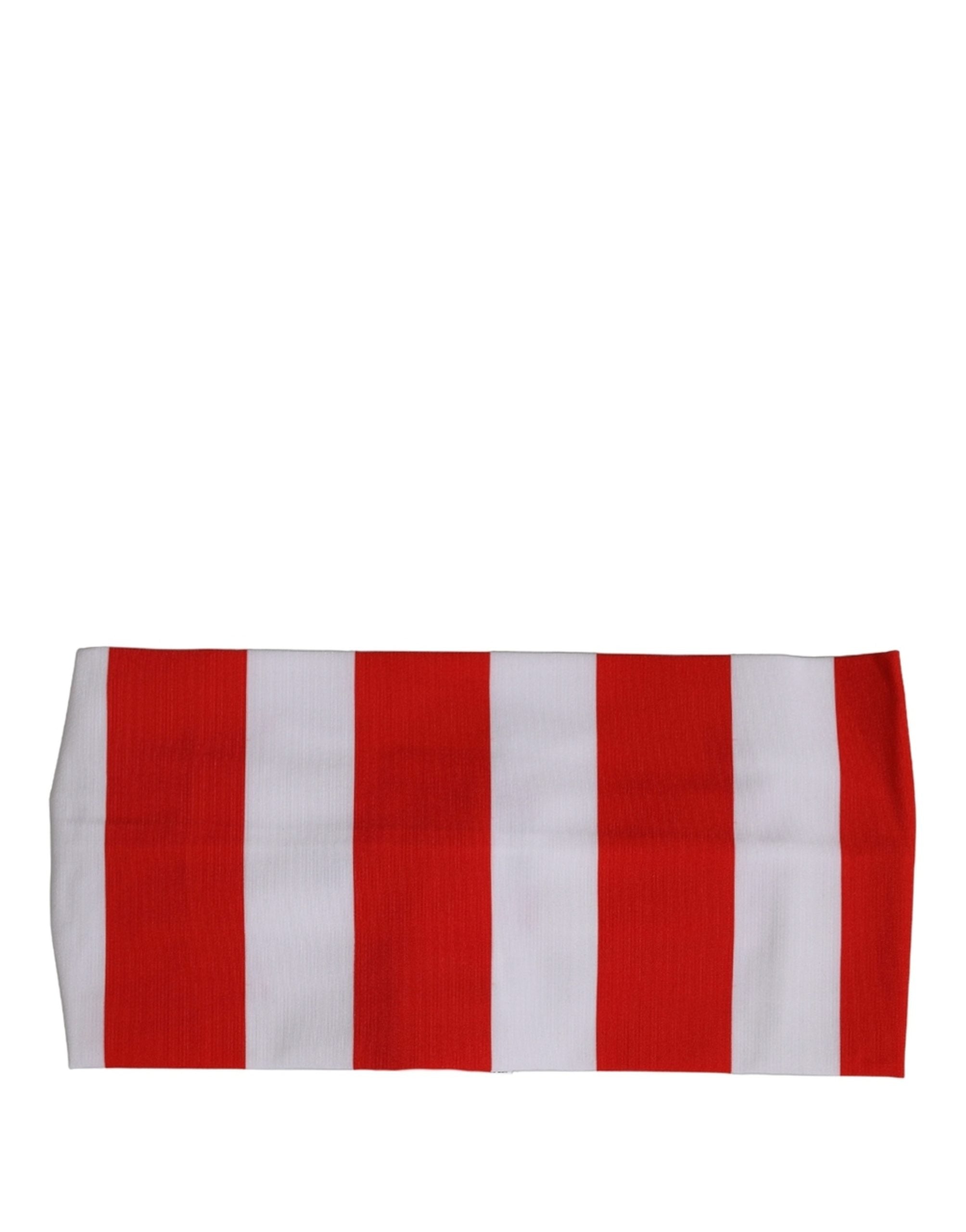 Dolce & Gabbana Red White Stripes Head Wrap - Timeless Luxury