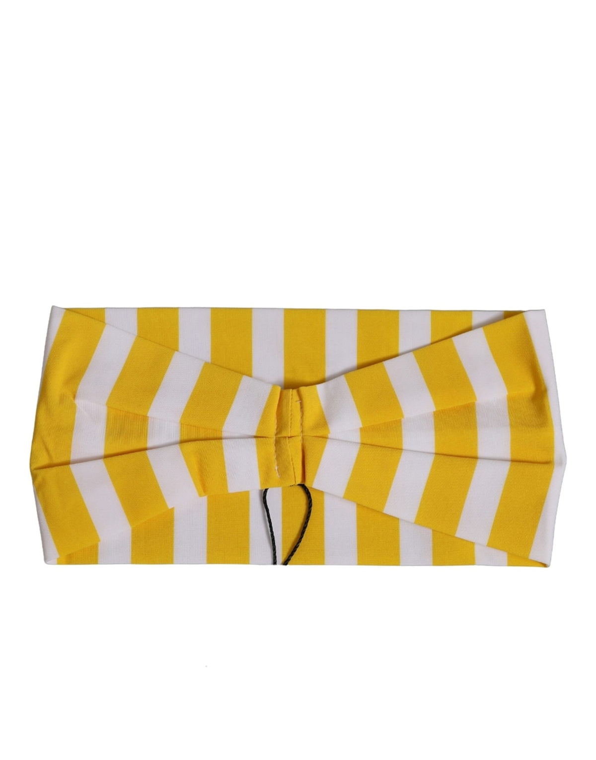 Dolce & Gabbana Yellow White Stripes Head Wrap - Luxe Elegance