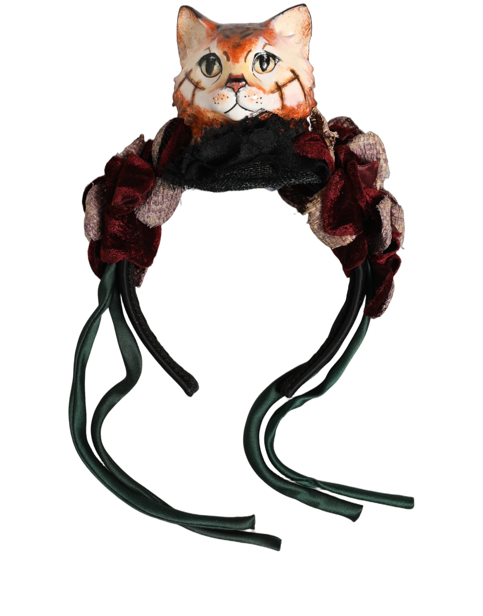 Dolce & Gabbana Multicolor Bengal Cat Silk Headband - Luxury Accessory