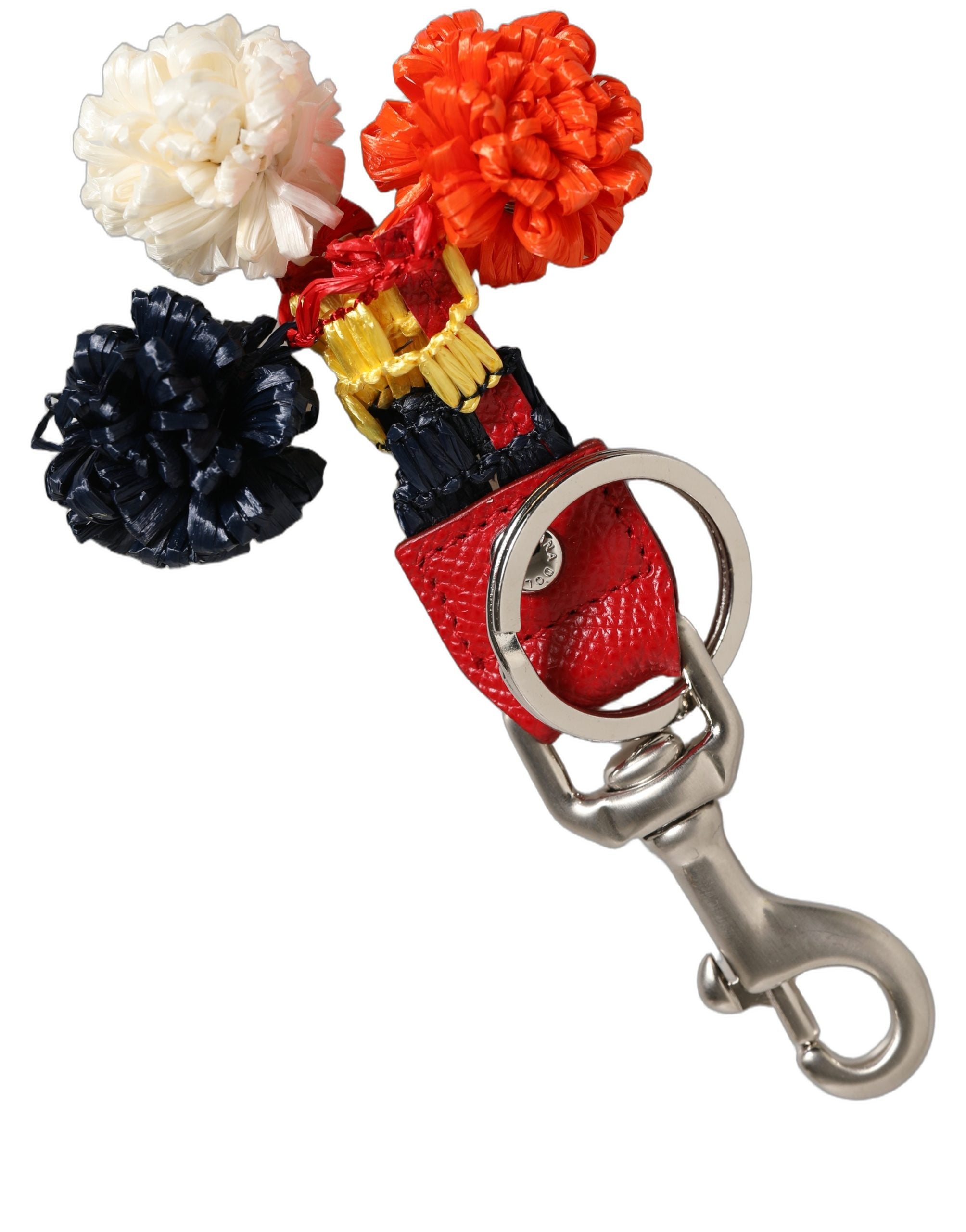 Dolce & Gabbana Raffia Leather Keyring - Luxurious Designer Accessory