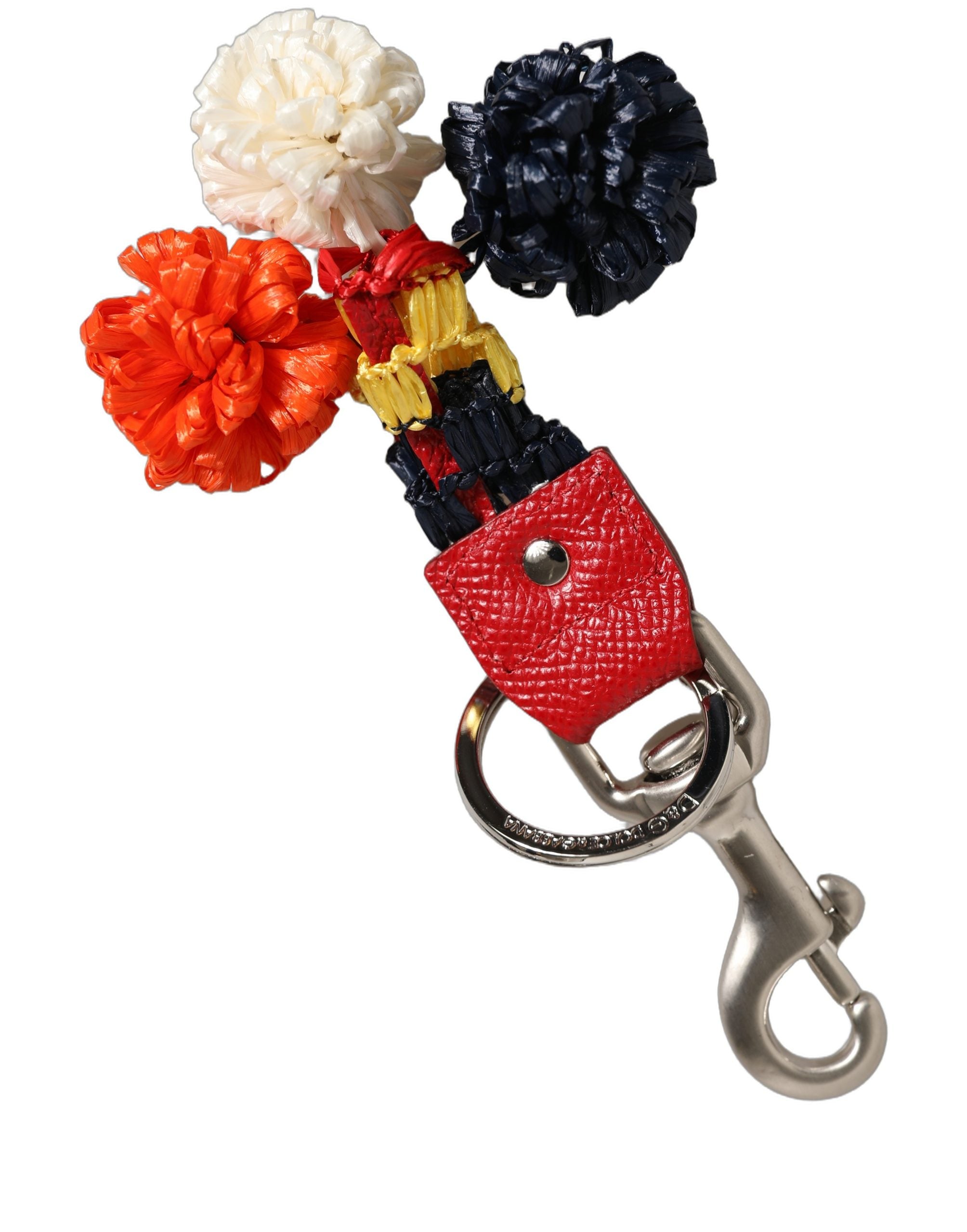 Dolce & Gabbana Raffia Leather Keyring - Luxurious Designer Accessory