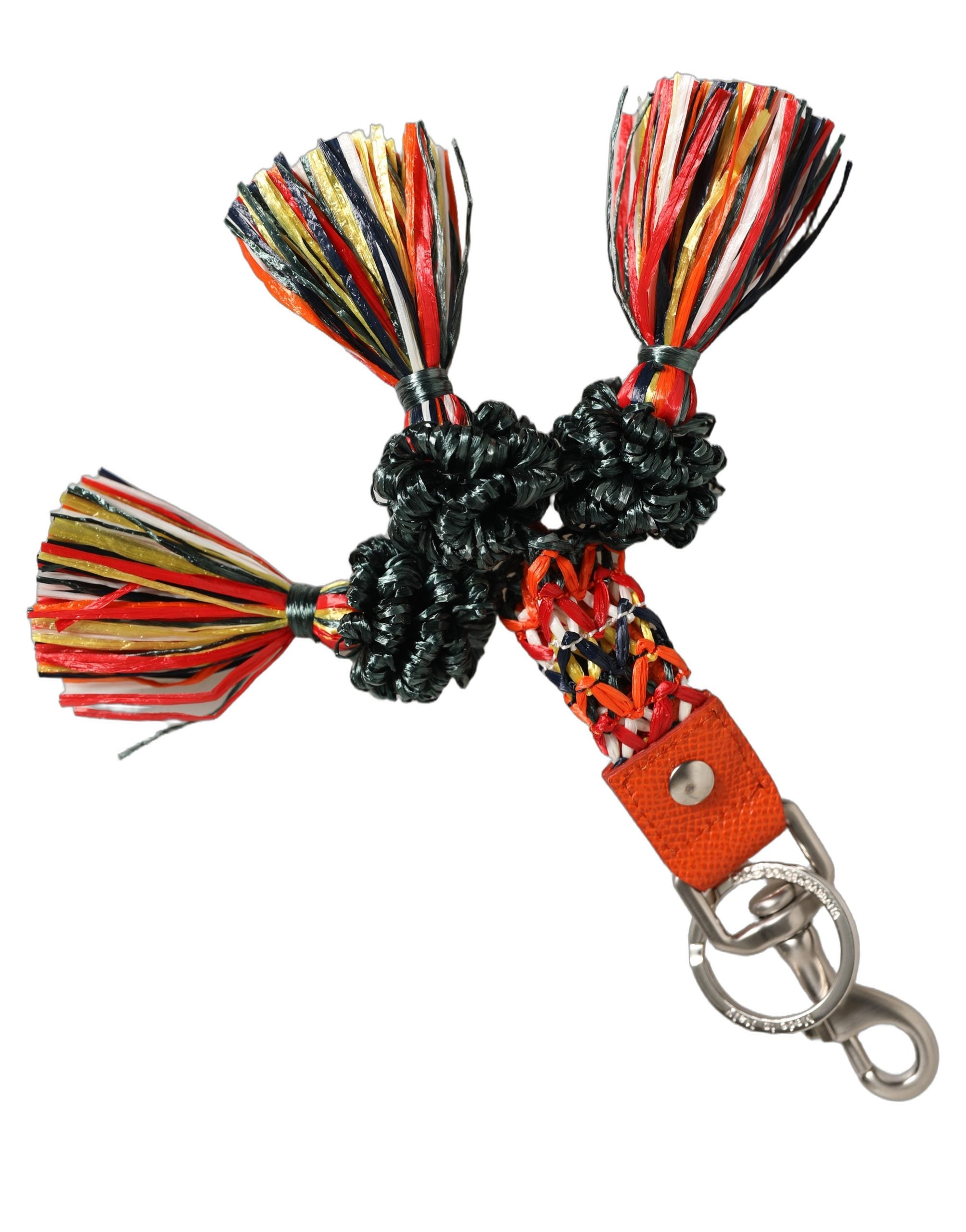 Dolce & Gabbana Raffia Leather Keyring - Exquisite Luxury Accessory
