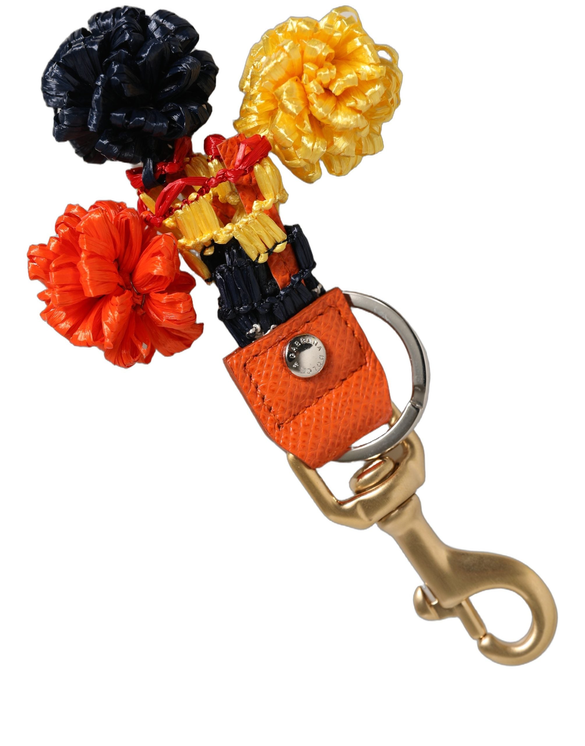Dolce & Gabbana Raffia Leather Keyring - Luxurious Italian Craftsmanship