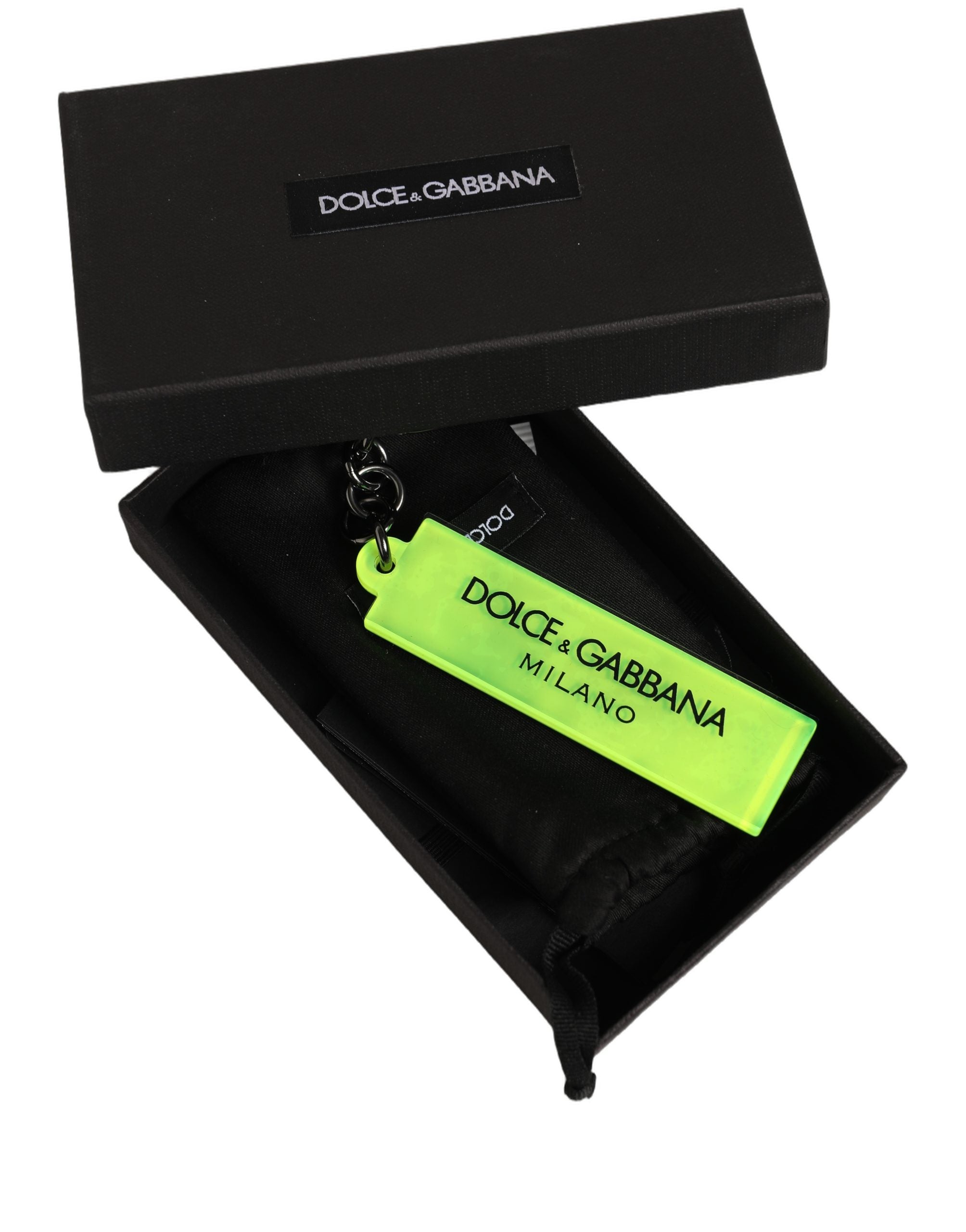 Dolce & Gabbana Neon Green Keychain - Luxury Accessory Elegance