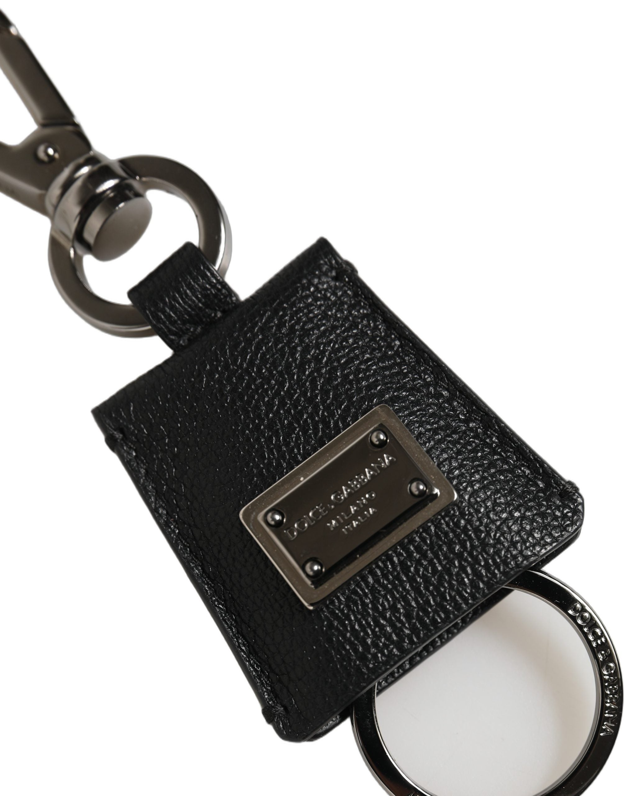 Dolce & Gabbana Dauphine Leather Keyring - Timeless Luxury Accessory