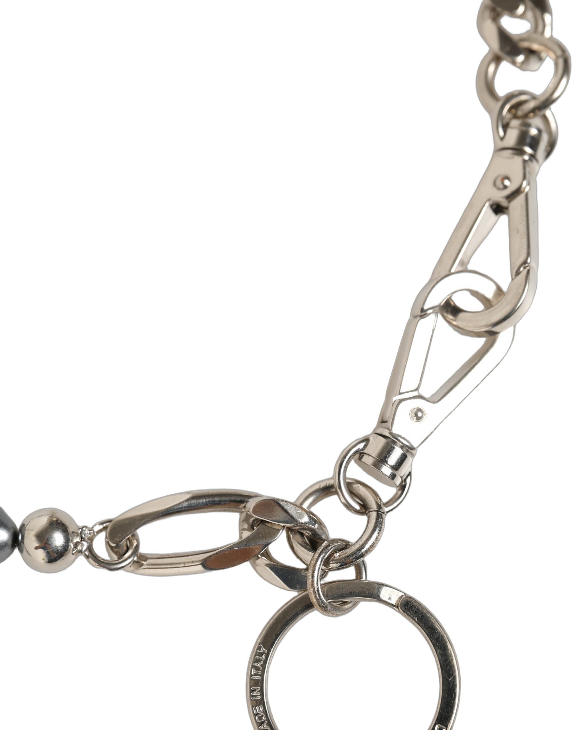 Dolce & Gabbana Silver Tone DG Logo Pendant Necklace - Luxury Elegance