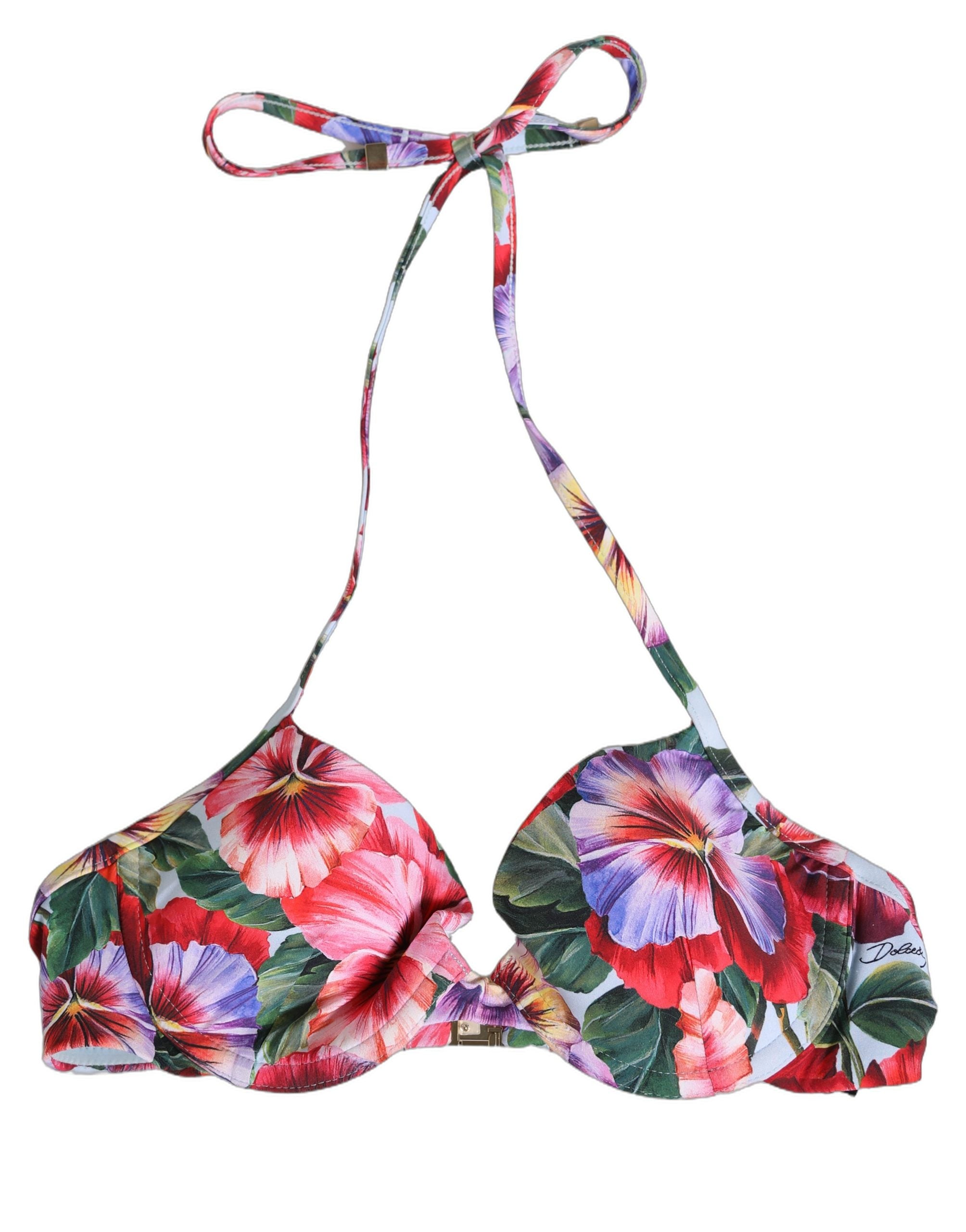 Dolce & Gabbana Multicolor Floral Print Bikini Top - Luxe Swimwear