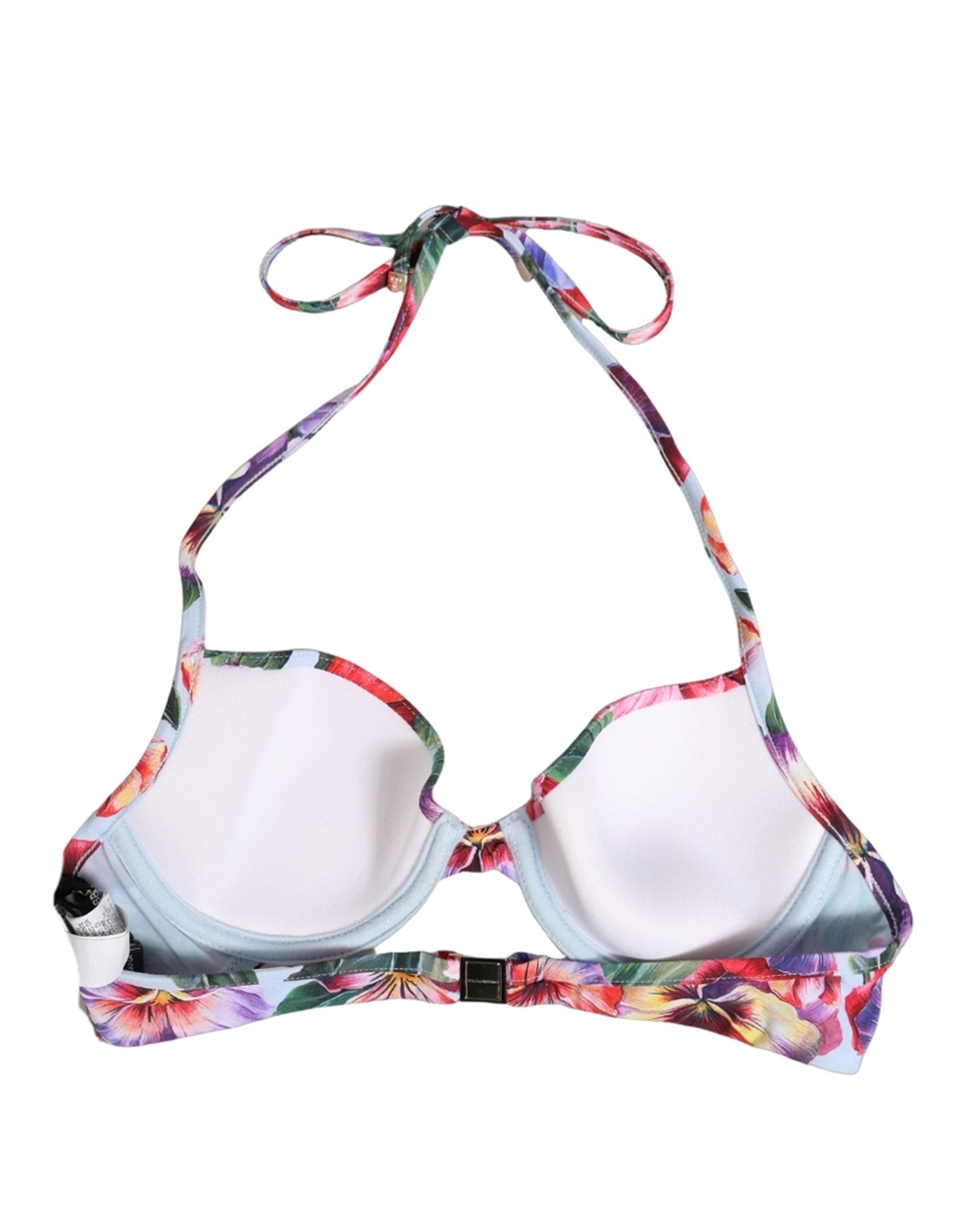 Dolce & Gabbana Multicolor Floral Print Bikini Top - Luxury Swimwear