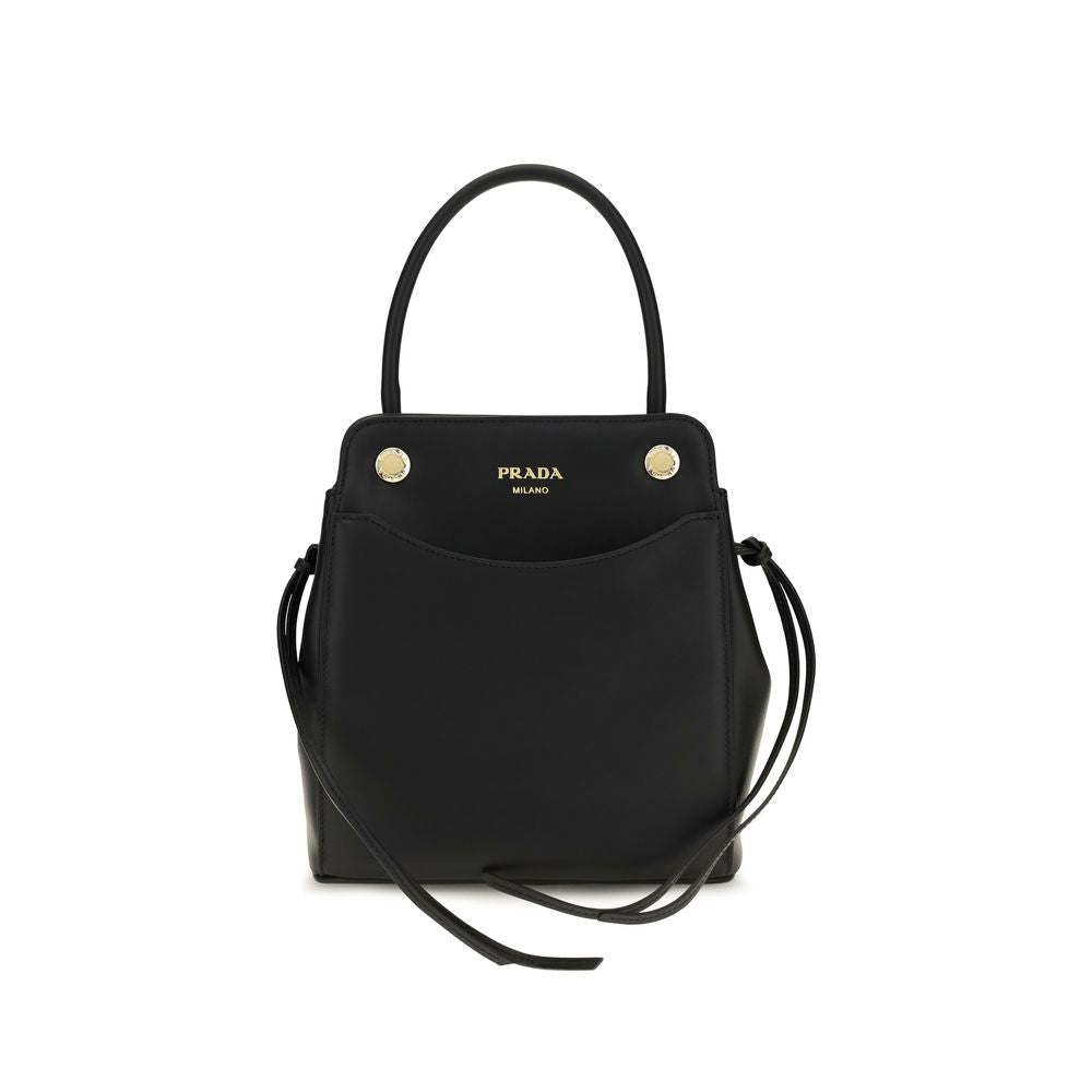 Experience the allure of the Prada Black Calf Leather Bos Taurus Shoulder Bag, a timeless masterpiece of exquisite craftsmanship and luxurious elegance, perfect for any occasion.