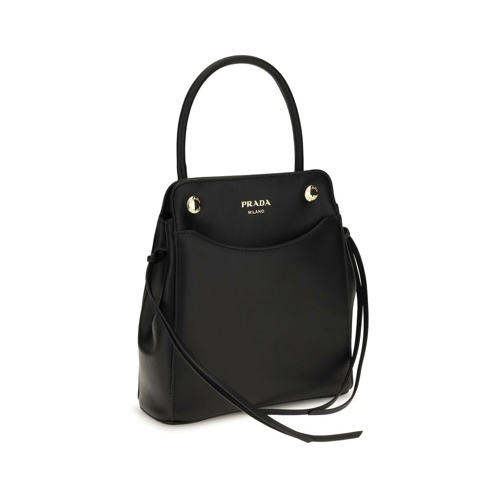 Discover the Prada Black Calf Leather Bos Taurus Shoulder Bag, a timeless blend of elegance and sophistication, crafted from luxurious calf leather for the discerning individual.