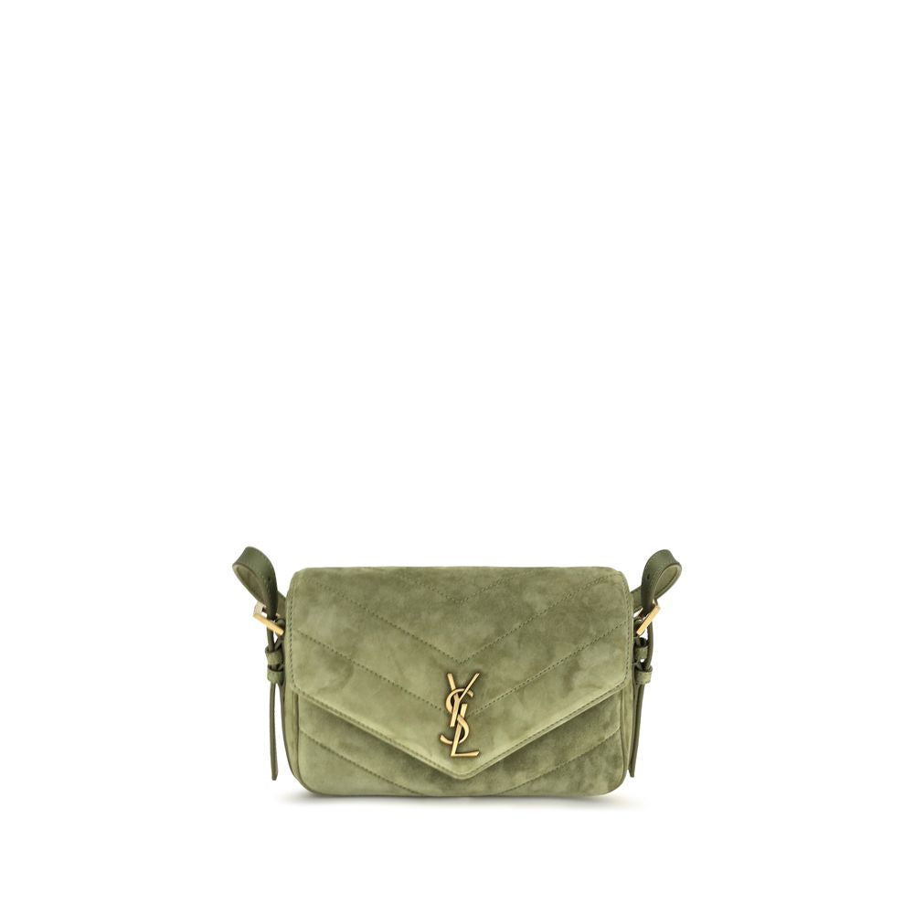 Saint Laurent Bicolor Suede Leather Shoulder Bag - Timeless Luxury