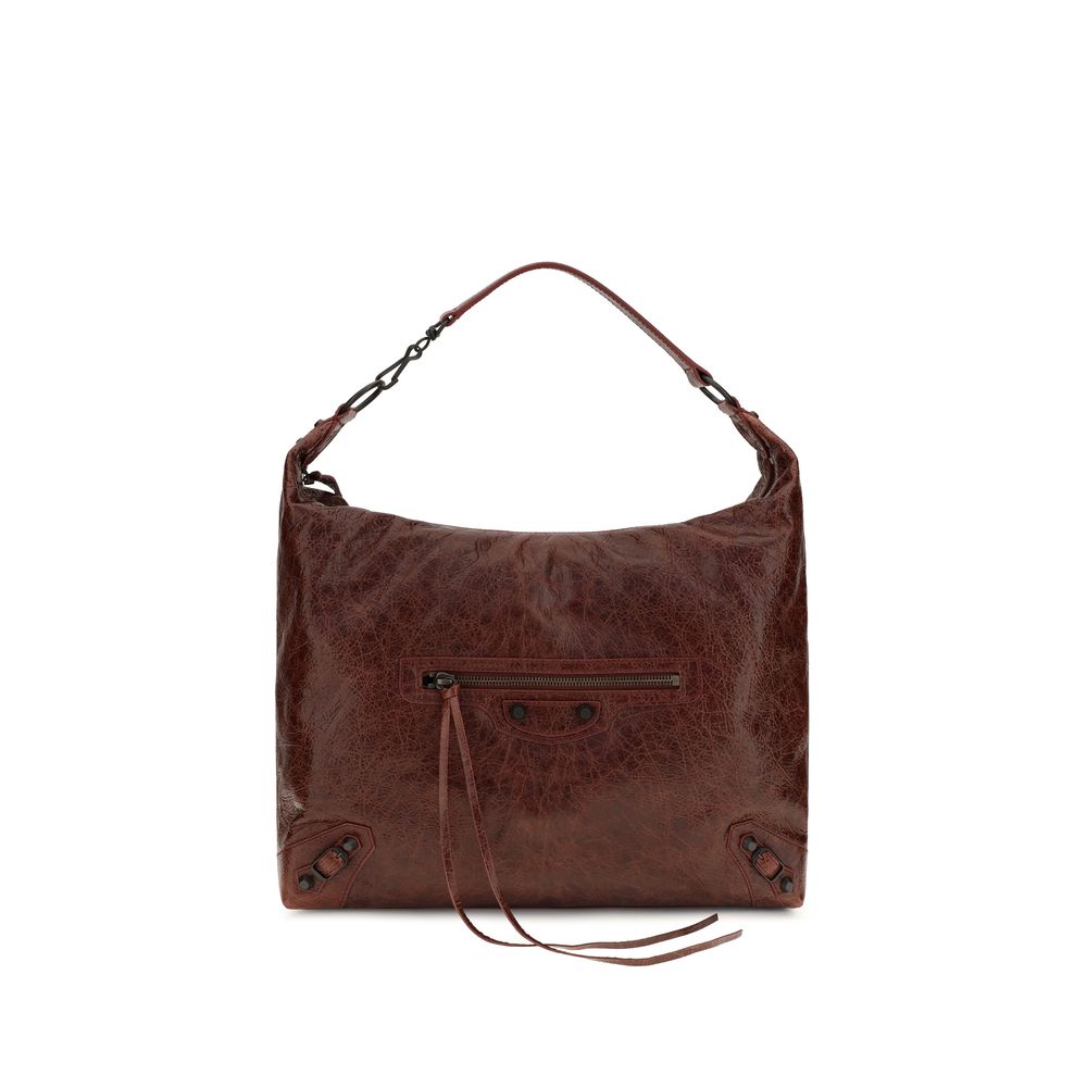 Balenciaga Bordeaux Lamb Ovis Aries Aries Shoulder Bag - Luxury Redefined