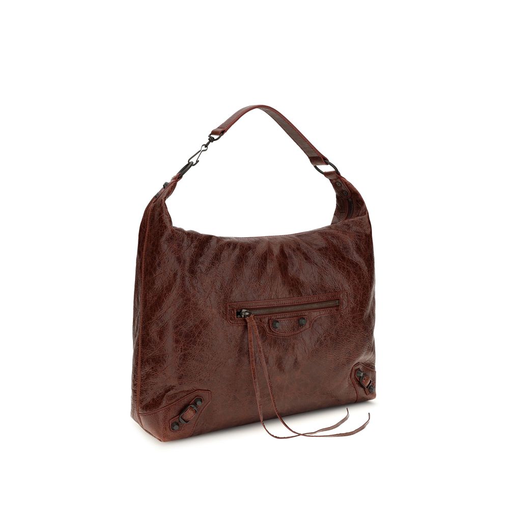 Balenciaga Bordeaux Lamb Ovis Aries Shoulder Bag - Luxury Redefined
