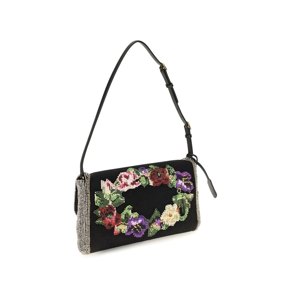Valentino Garavani Black Satin Shoulder Bag - Exquisite Luxury