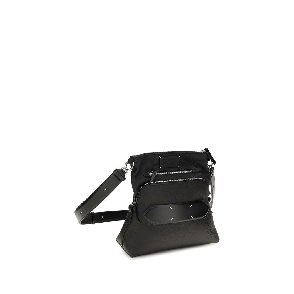 Indulge in the exquisite Maison Margiela Black Lamb Ovis Aries Aries Shoulder Bag, a hallmark of Italian craftsmanship and timeless elegance from the iconic 5AC collection.