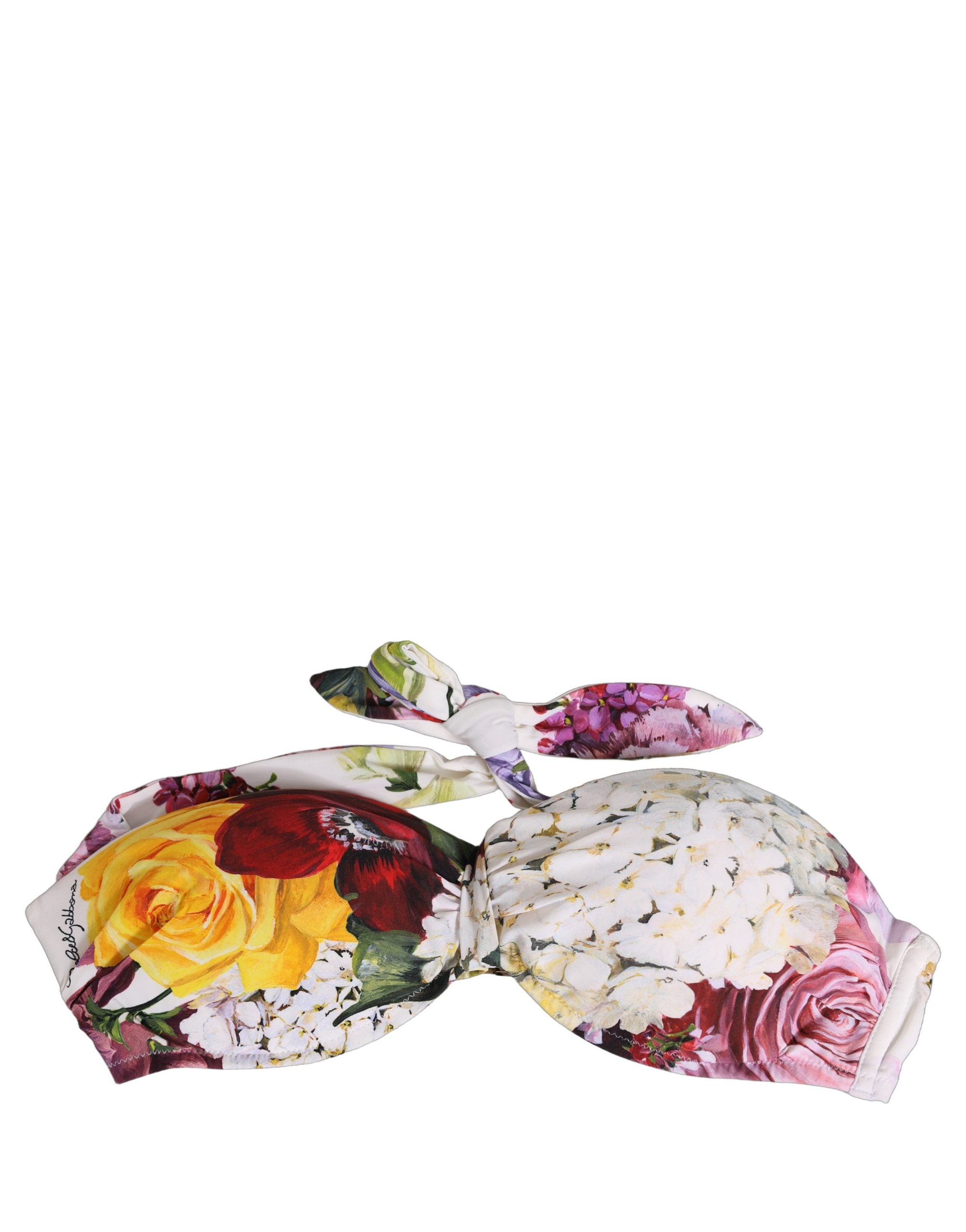 Dolce & Gabbana Floral Print Bikini Top - Luxury Swimwear Elegance