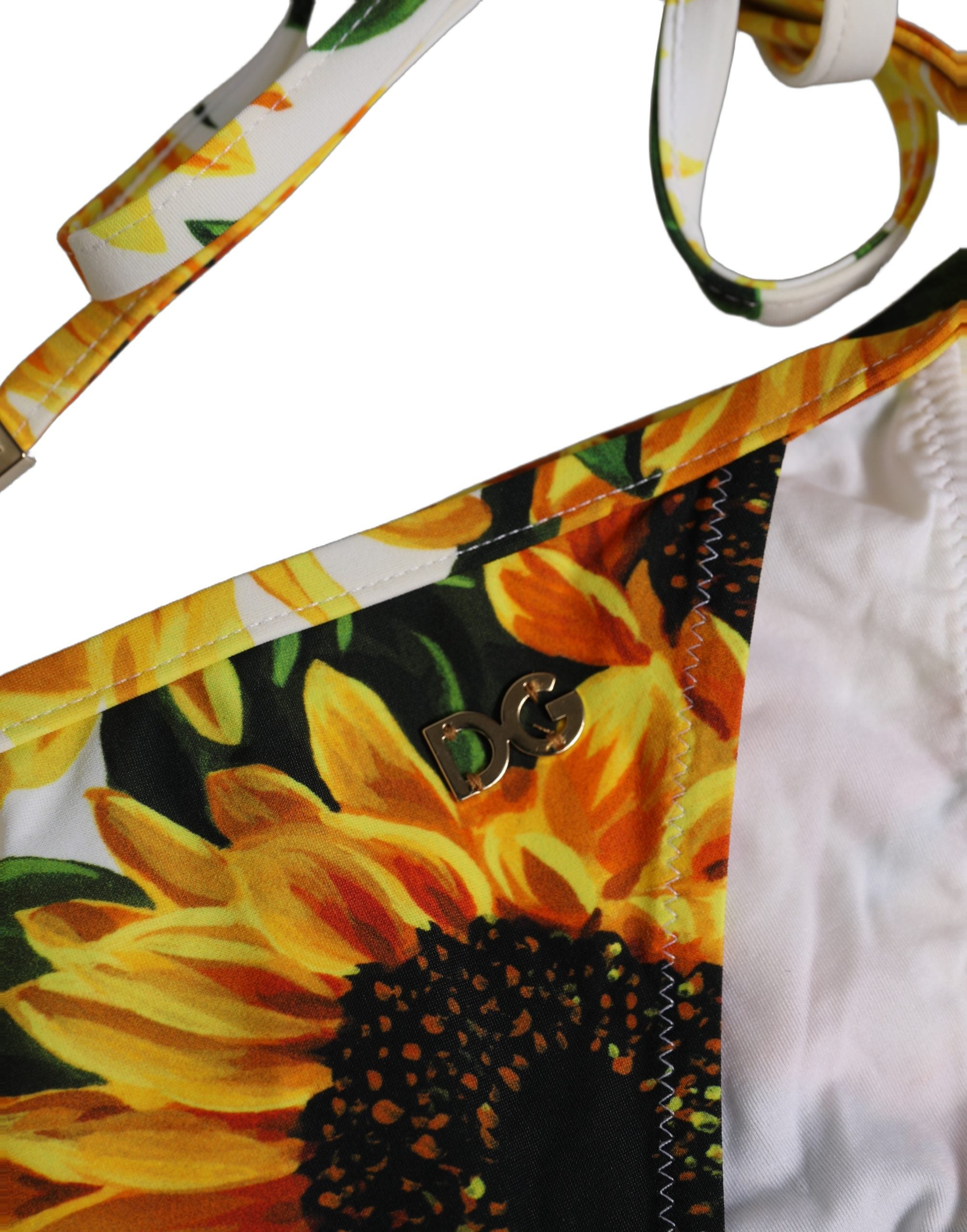 Dolce & Gabbana White Sunflower Bikini Bottom - Luxurious Elegance
